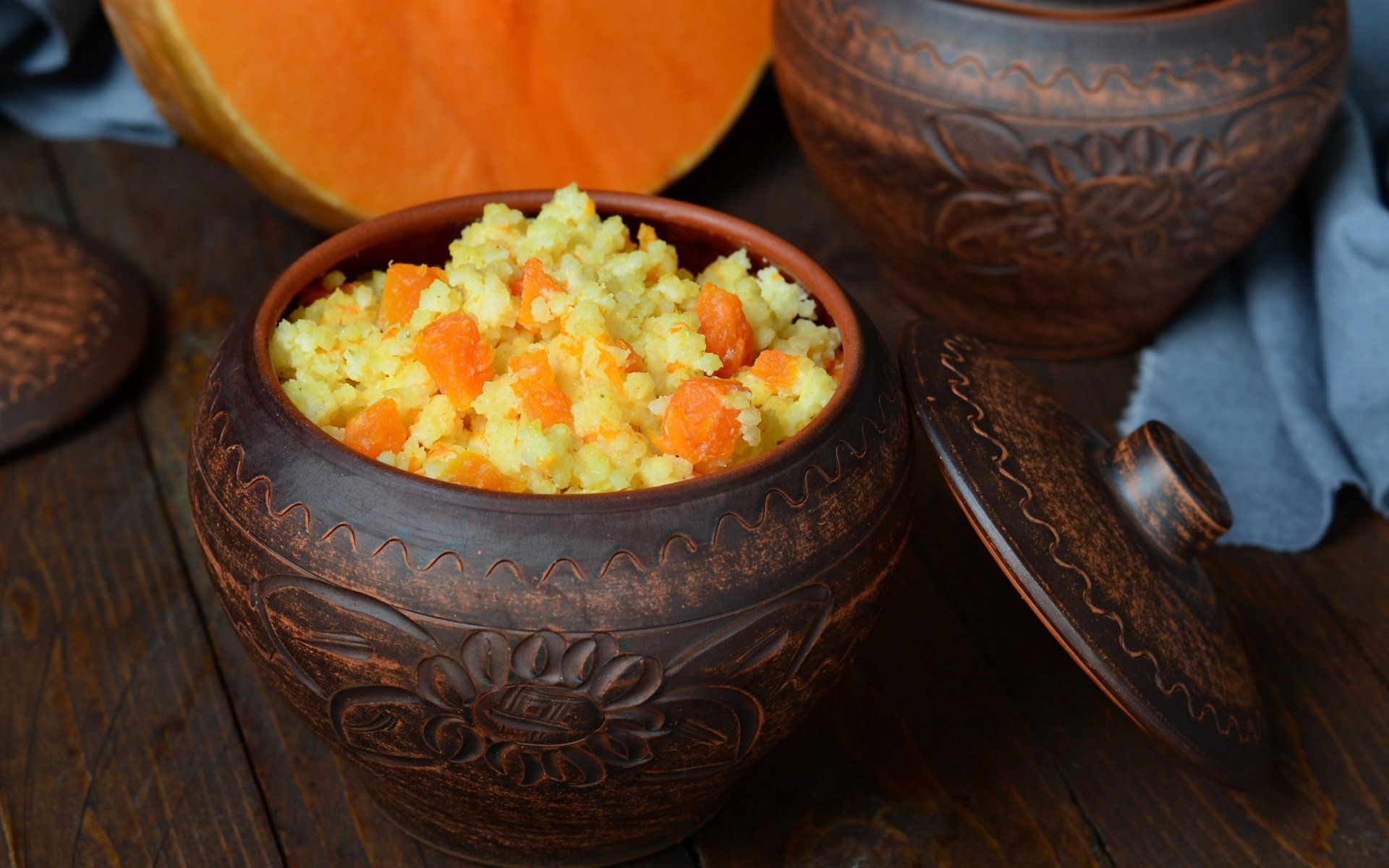 Обои тыква, горшок, каша, тыквенная каша, pumpkin, pot, porridge, pumpkin porridge разрешение 2400x1576 Загрузить