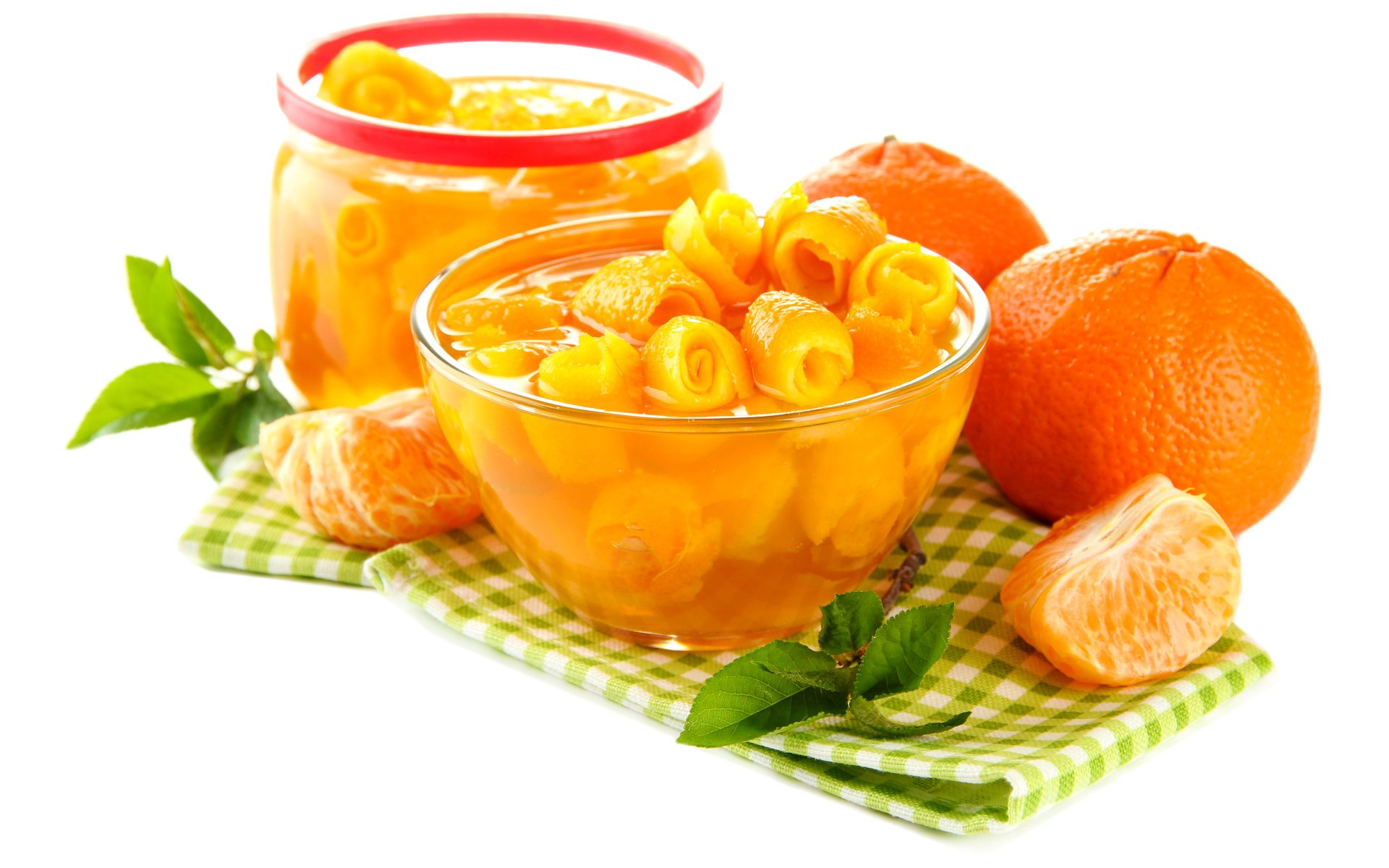 Обои фрукты, белый фон, банка, мандарины, цитрусы, варенье, fruit, white background, bank, tangerines, citrus, jam разрешение 4899x3197 Загрузить