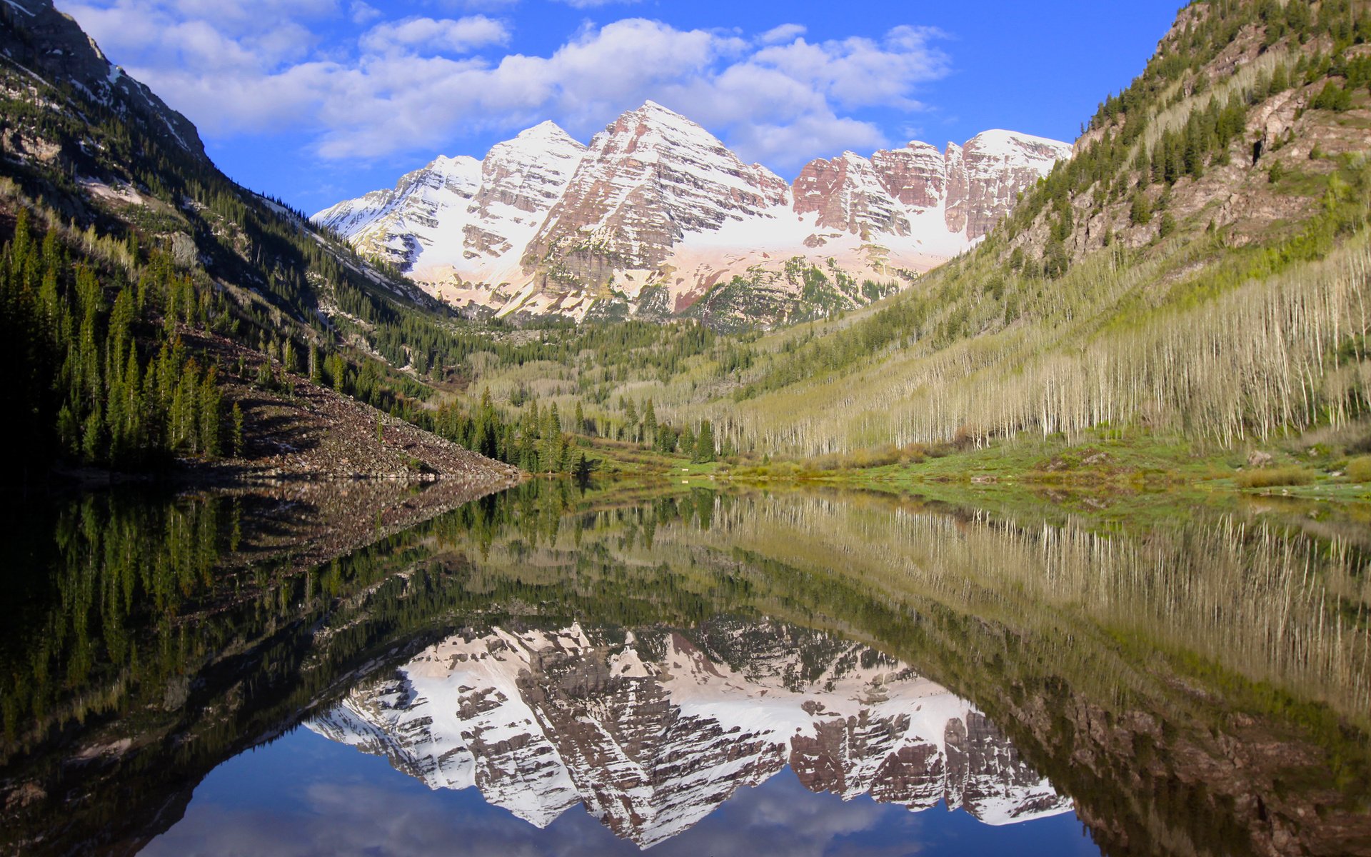 Обои озеро, горы, природа, лес, отражение, пейзаж, lake, mountains, nature, forest, reflection, landscape разрешение 2880x1800 Загрузить