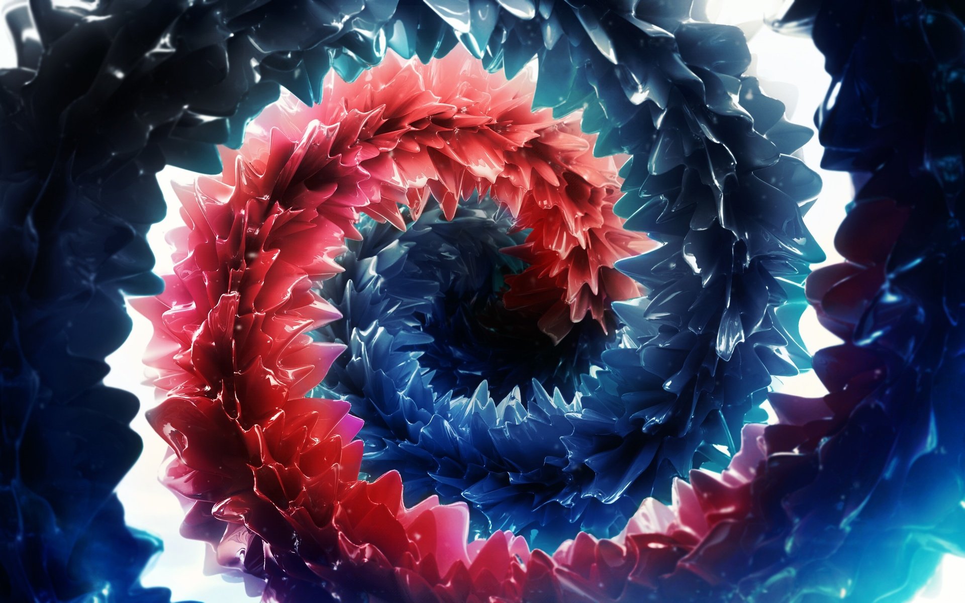 Обои абстракция, синий, красный, графика, спираль, abstraction, blue, red, graphics, spiral разрешение 2560x1600 Загрузить