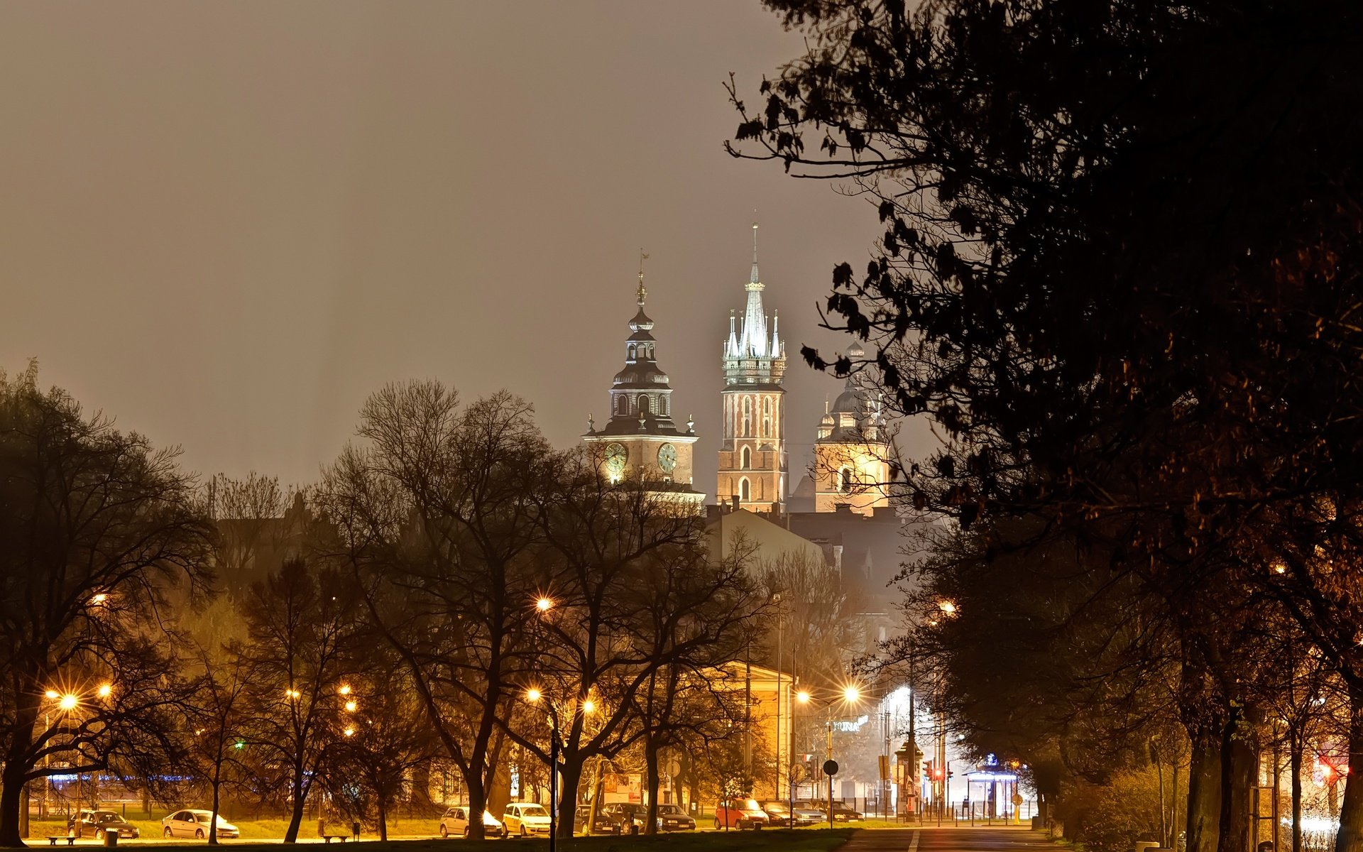 Обои ночь, деревья, фонари, огни, замок, польша, краков, wawel, night, trees, lights, castle, poland, krakow разрешение 3011x2000 Загрузить