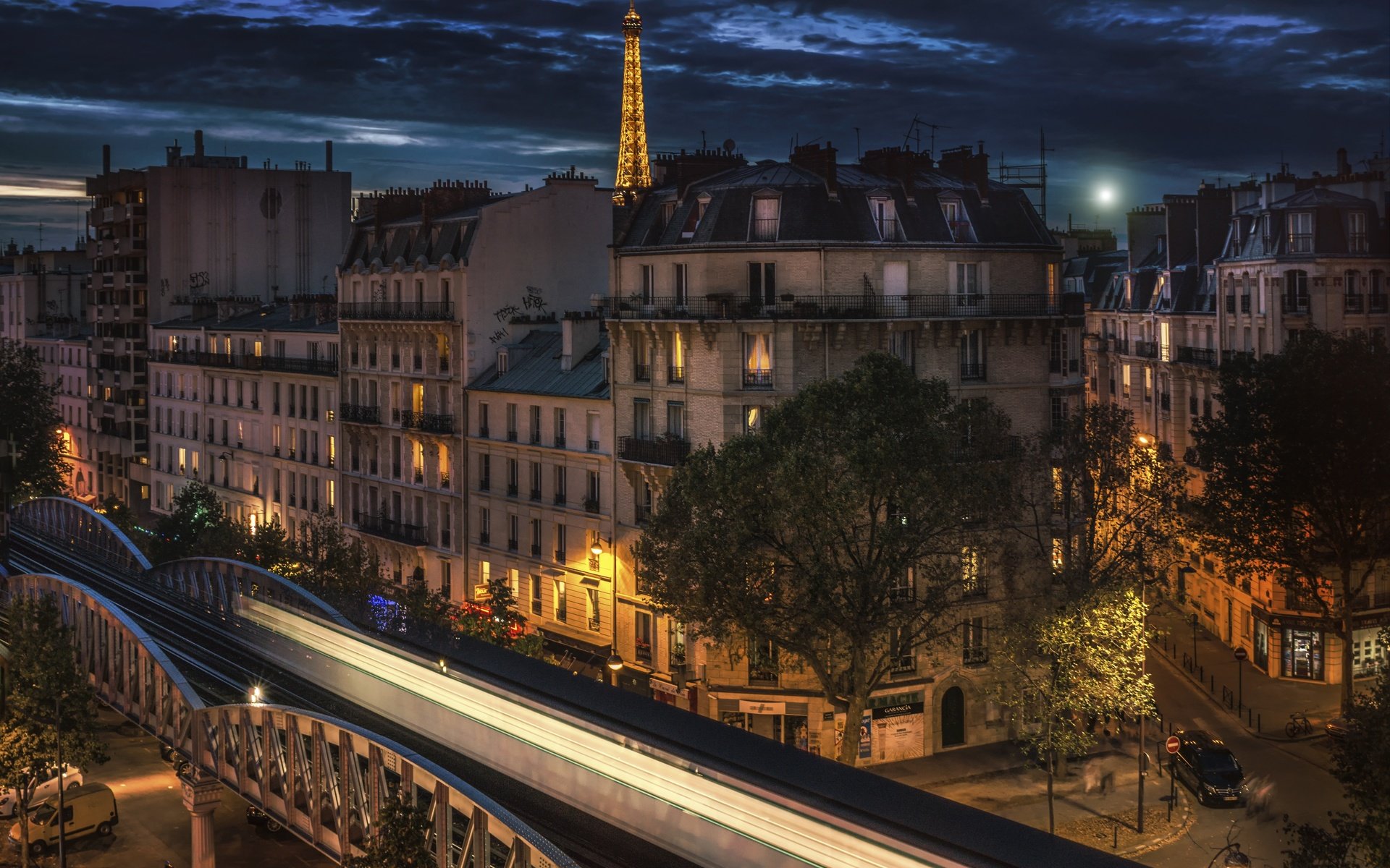 Обои ночь, город, париж, франция, эйфелева башня, night, the city, paris, france, eiffel tower разрешение 5676x3884 Загрузить