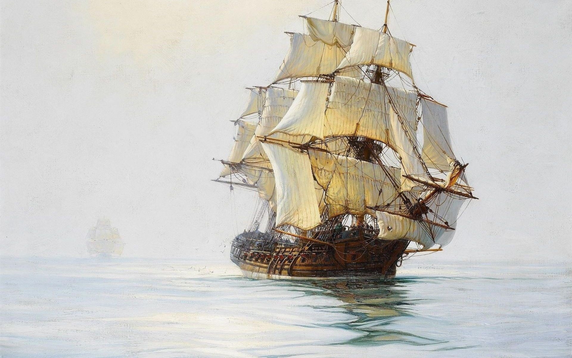 Написать фрегаты. Доусон Монтегю парусник. Картина Доусон Монтегю корабль. Монтегю Доусон картины с пиратами. Живопись море корабль в бухте Доусон Монтегю.