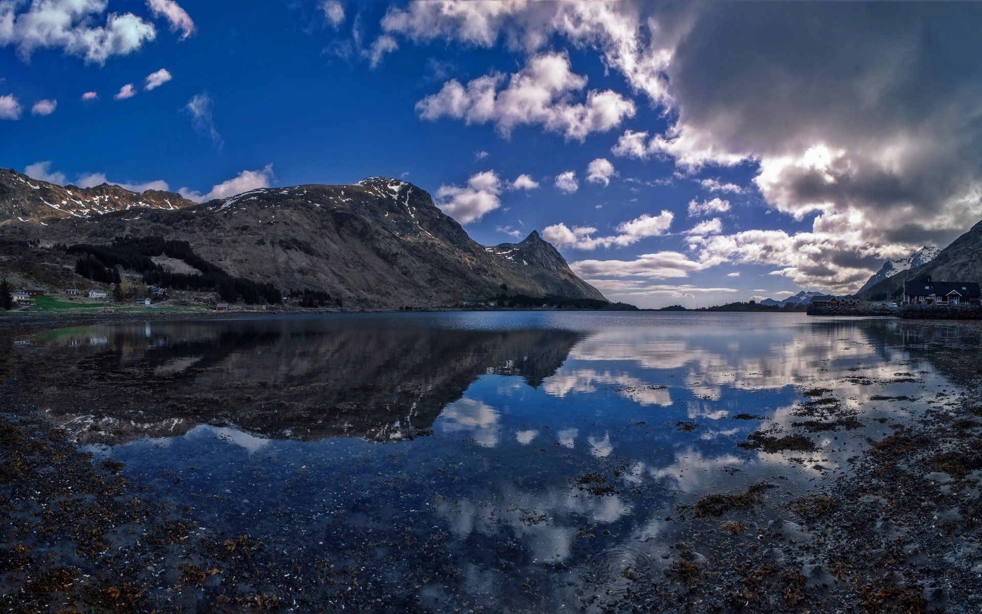 Обои облака, горы, отражение, норвегия, лофотенские, clouds, mountains, reflection, norway, lofoten разрешение 2048x1233 Загрузить