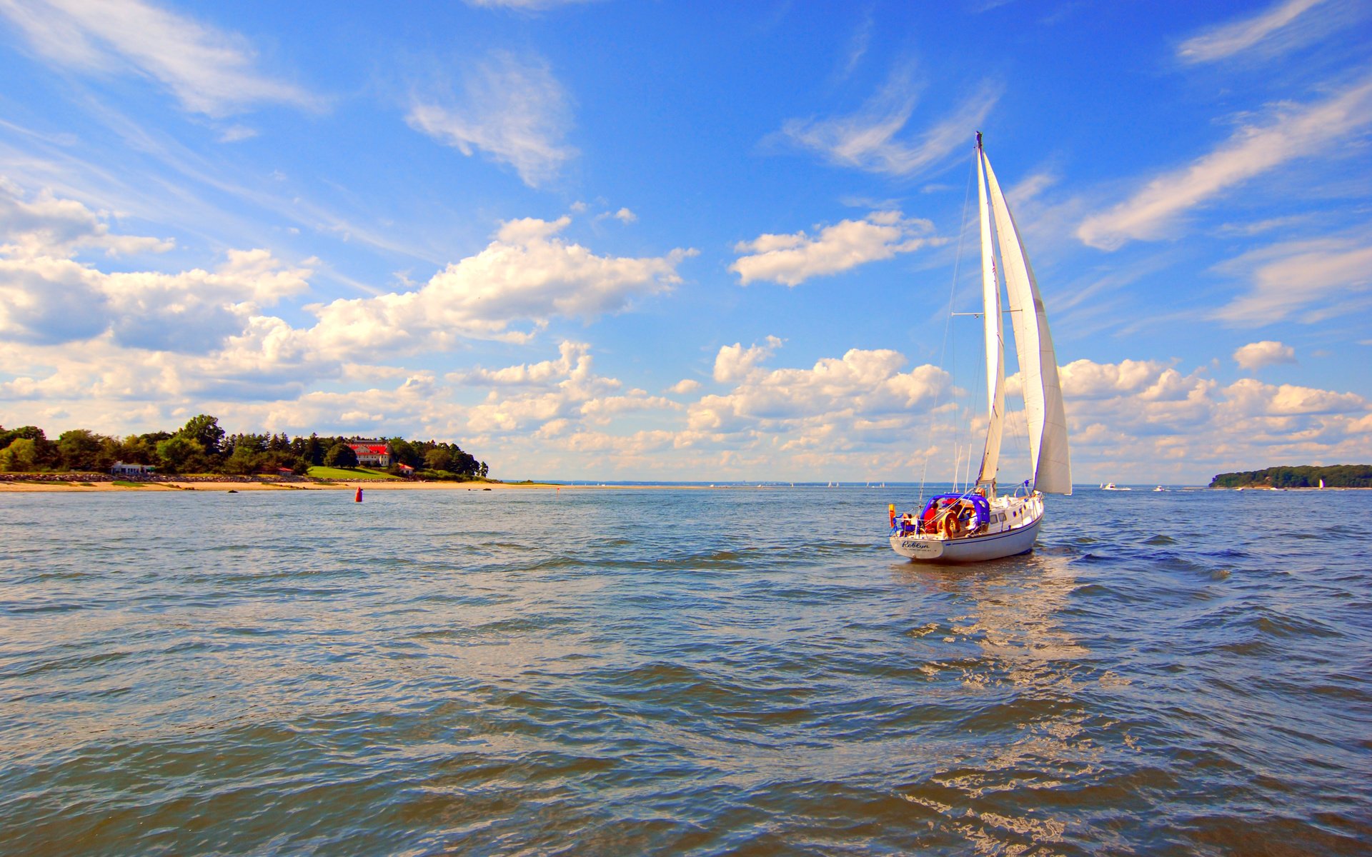 Обои пейзаж, море, яхта, landscape, sea, yacht разрешение 3872x2592 Загрузить