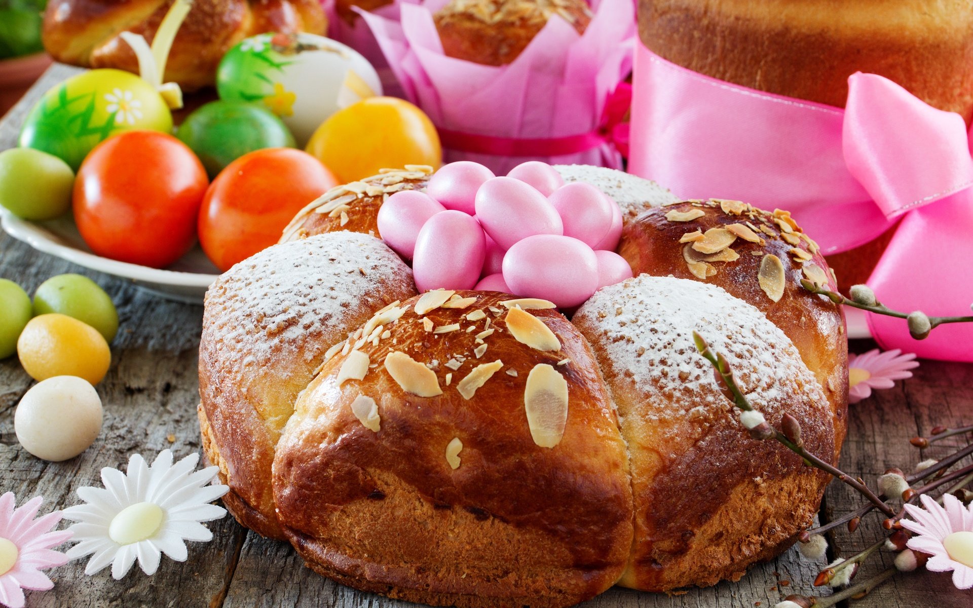 Обои пасха, яйца, выпечка, кулич, крашенные яйца, easter, eggs, cakes, cake, painted eggs разрешение 5184x3456 Загрузить