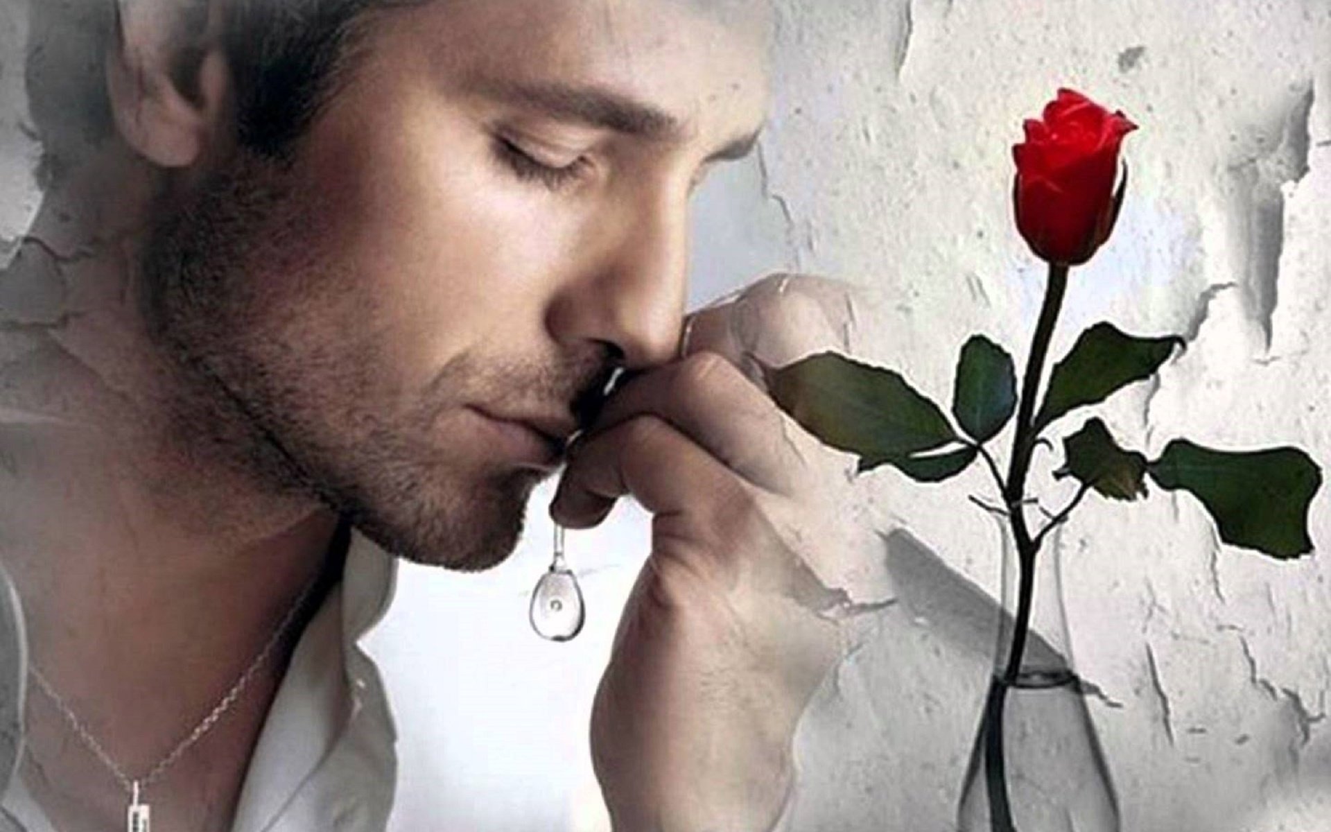 Обои грусть, роза, мужчина, печаль, sadness, rose, male разрешение 1940x1455 Загрузить