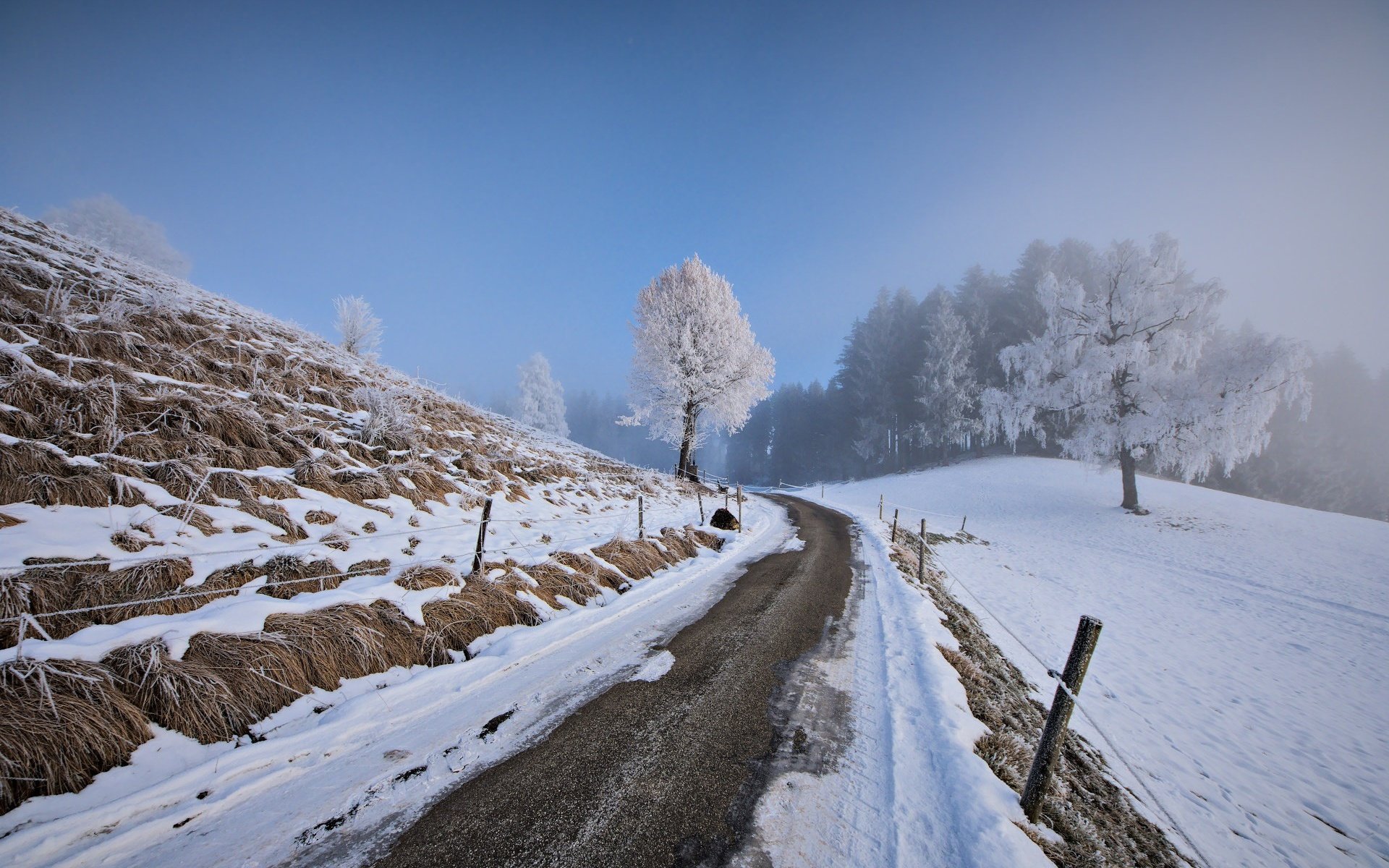 Заснеженные дороги зимней Адыгеи