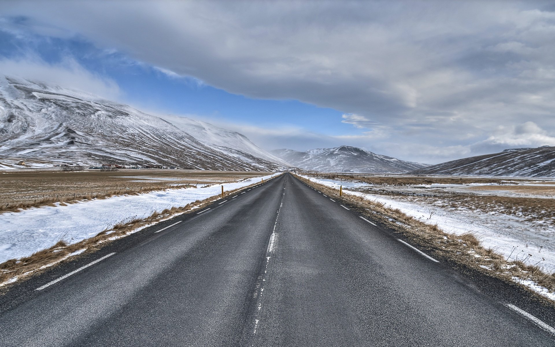 Обои дорога, снег, road, snow разрешение 3840x2160 Загрузить