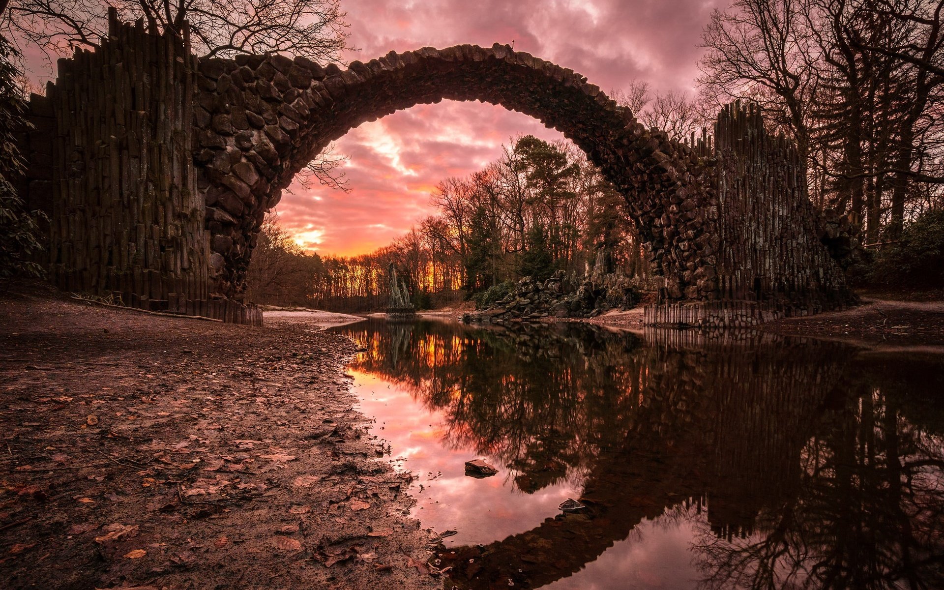 Обои река, закат, мост, river, sunset, bridge разрешение 2048x1300 Загрузить