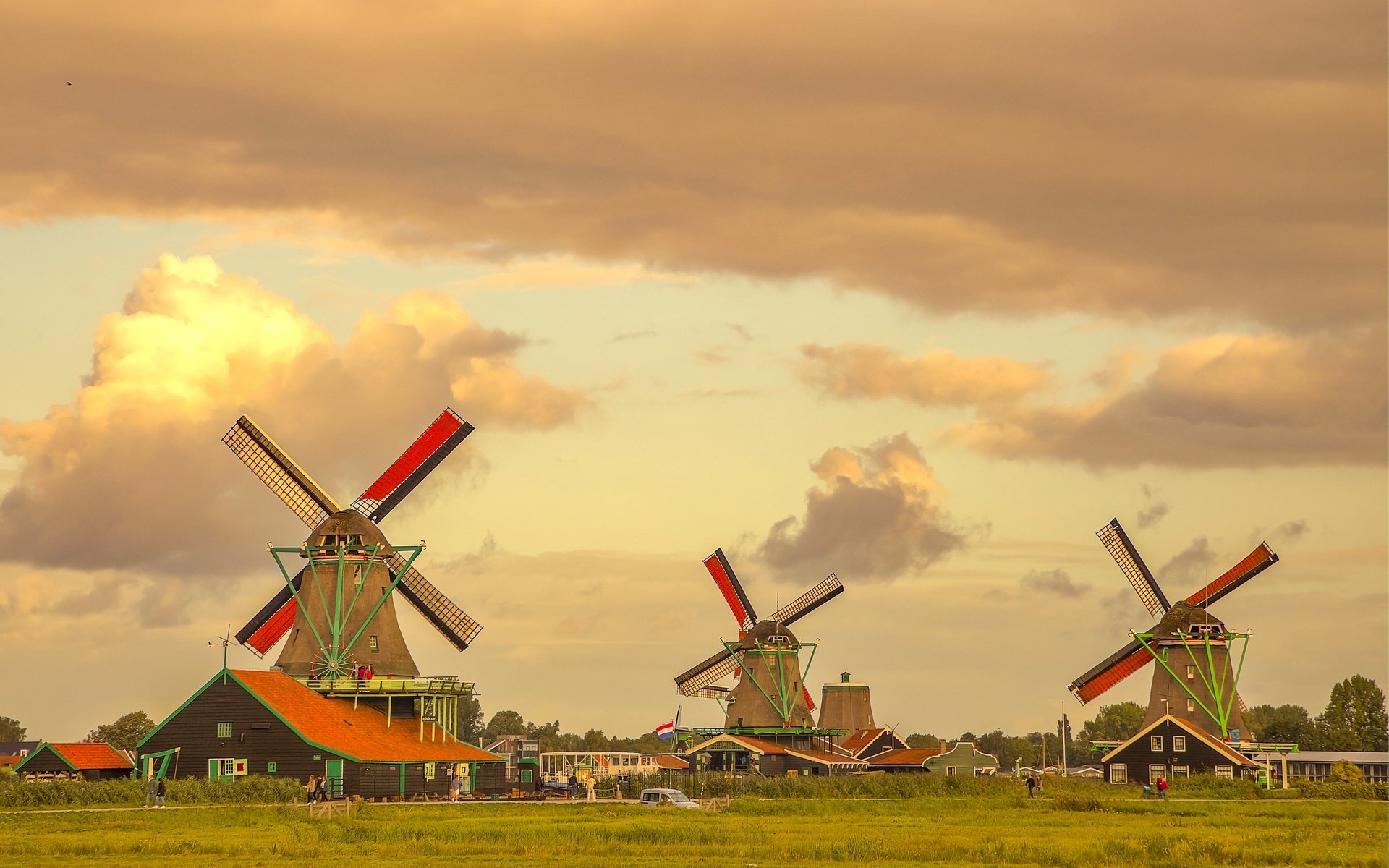 Обои нидерланды, ветряные мельницы, netherlands, windmills разрешение 3072x2048 Загрузить