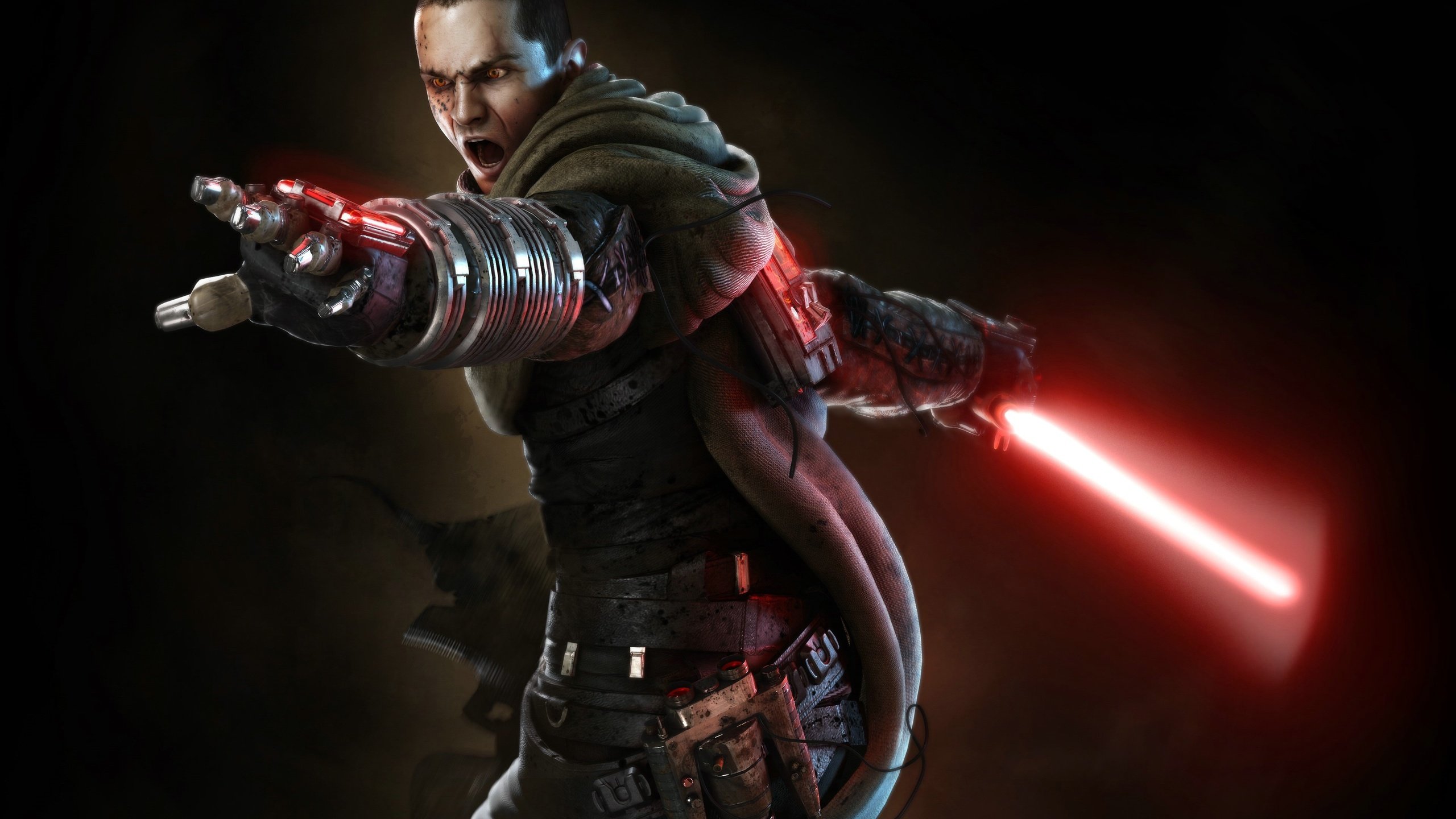 Обои звездные войны, световой меч, sw the force unleashed, старкиллер, гален марек, star wars, lightsaber, starkiller, galen marek разрешение 3840x2720 Загрузить