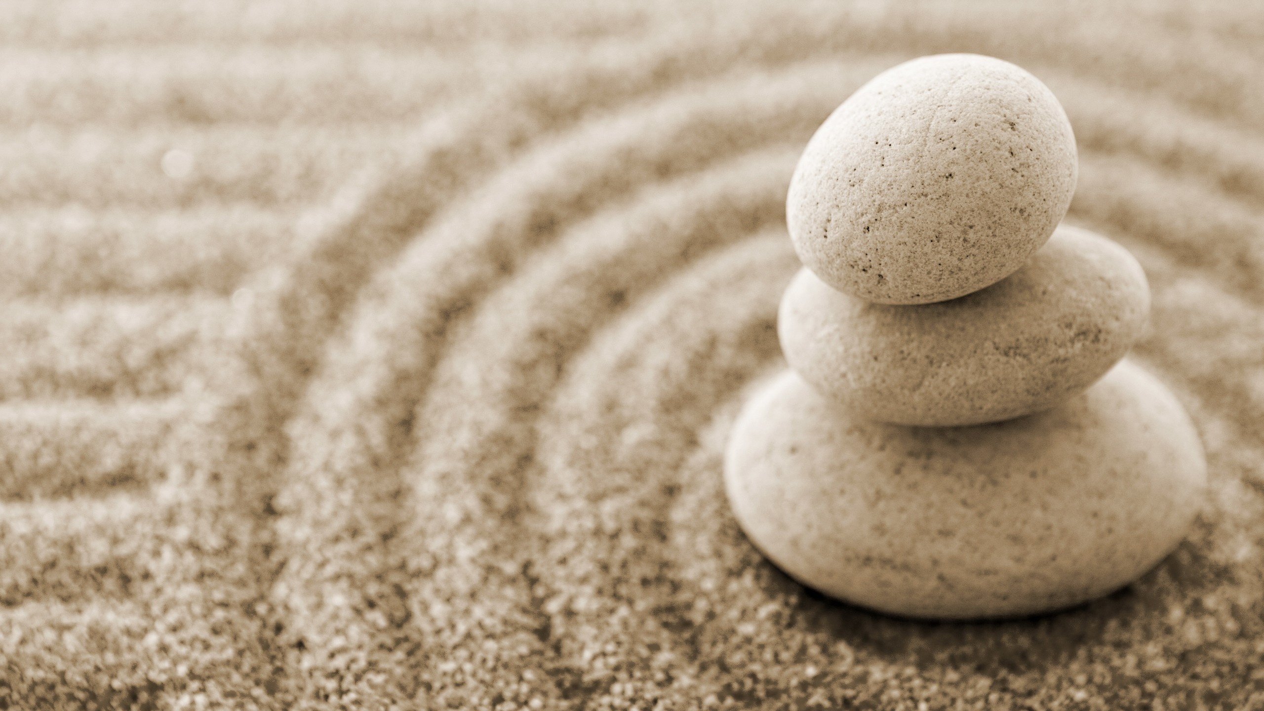 Обои камни, песок, минимализм, дзен, stones, sand, minimalism, zen разрешение 2560x1600 Загрузить