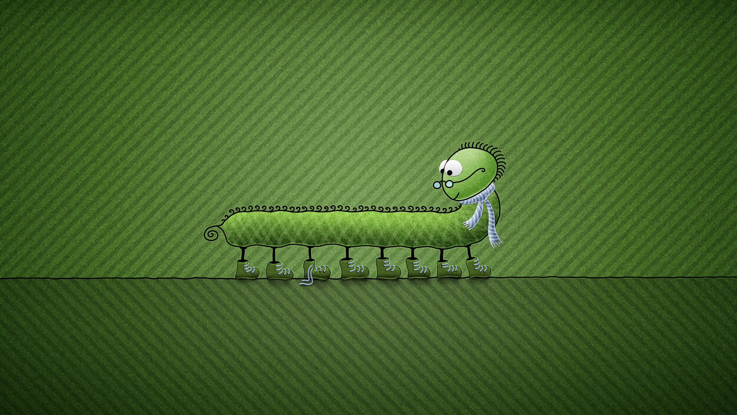 Обои зелёный, сороконожка, шнурок, green, centipede, lace разрешение 2560x1600 Загрузить