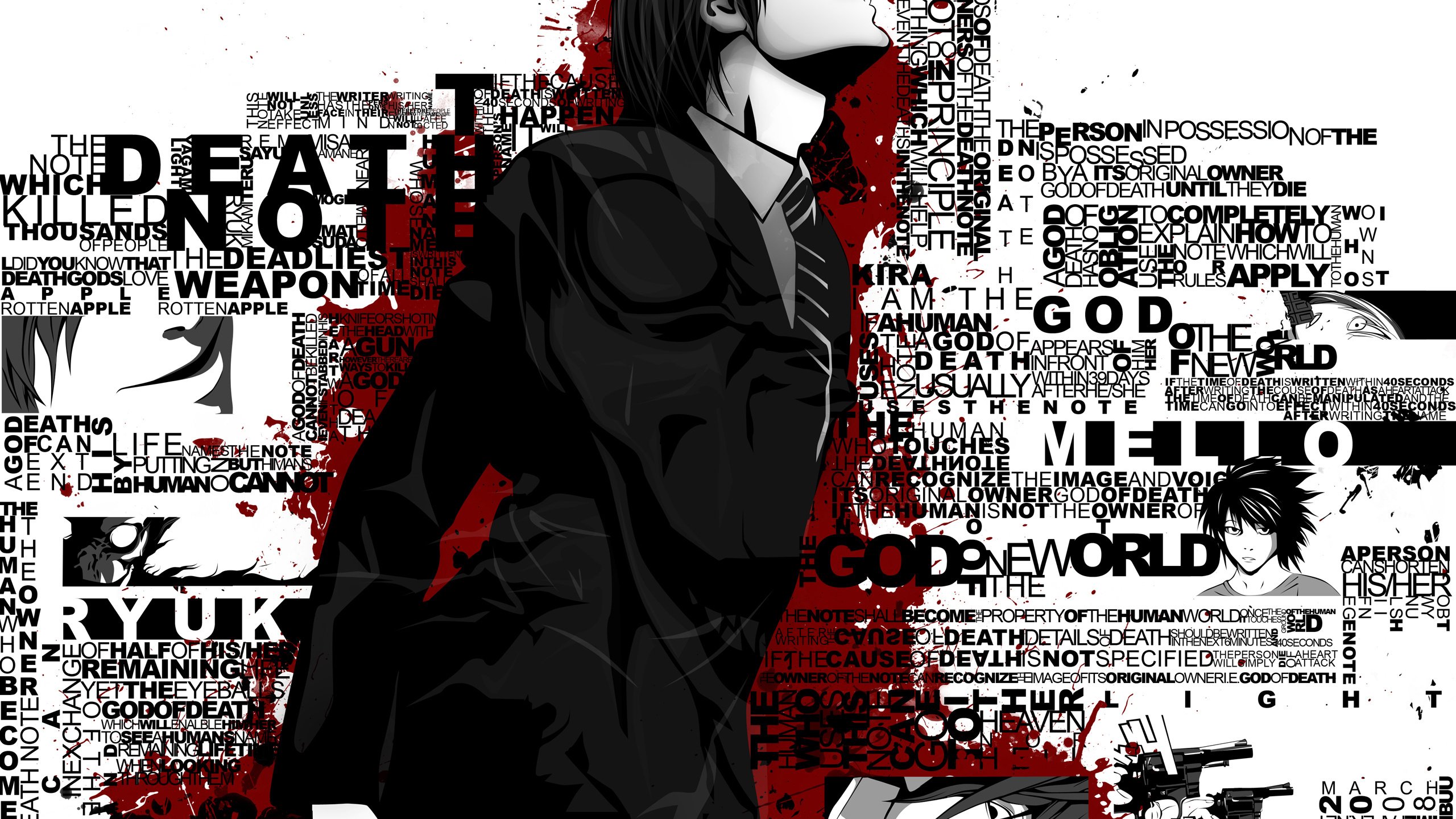 Обои death note, кира, ягами лайт, kira, light yagami разрешение 2560x1600 Загрузить