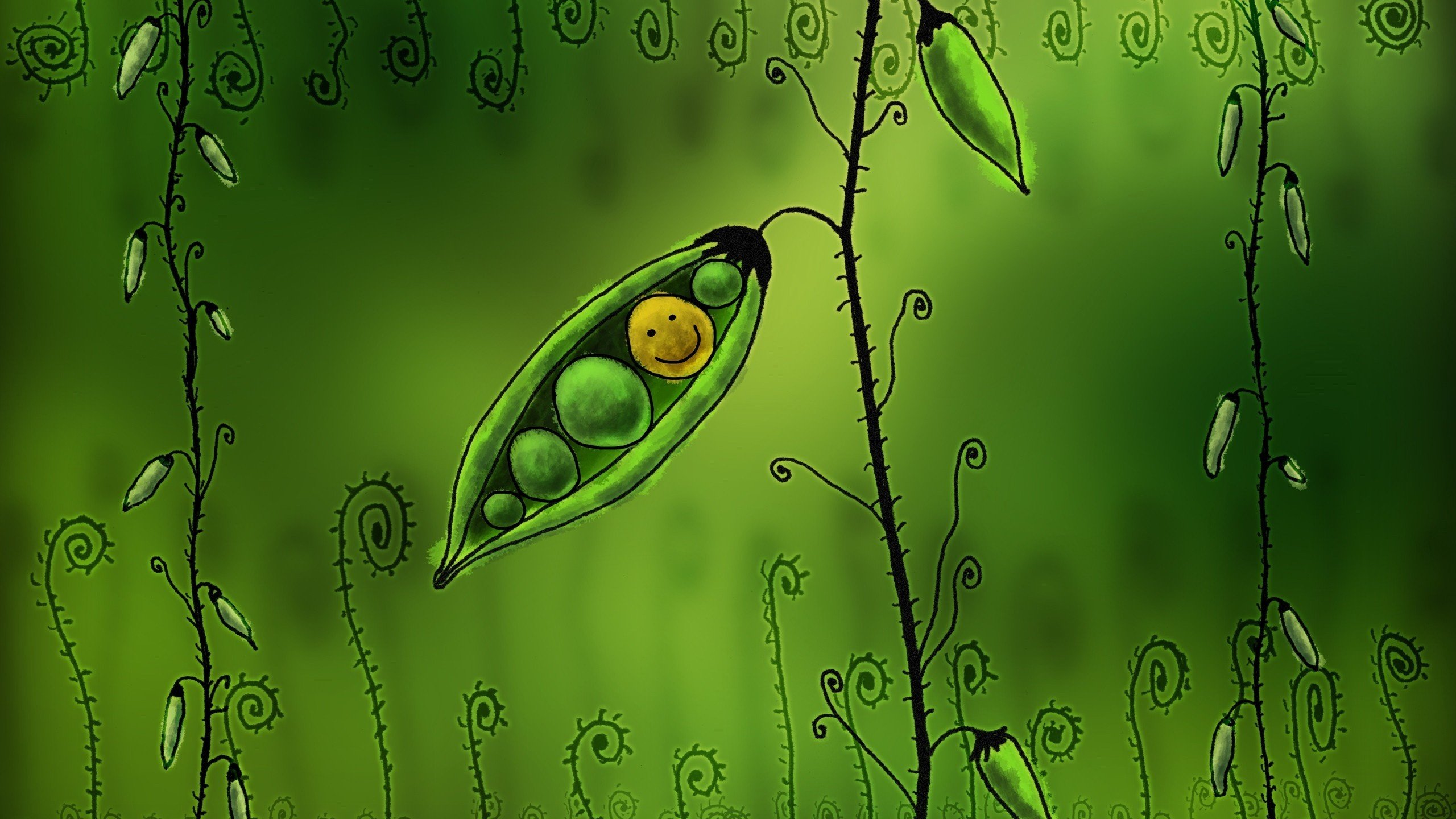 Обои рисунок, горох, смайл, figure, peas, smile разрешение 2560x1600 Загрузить