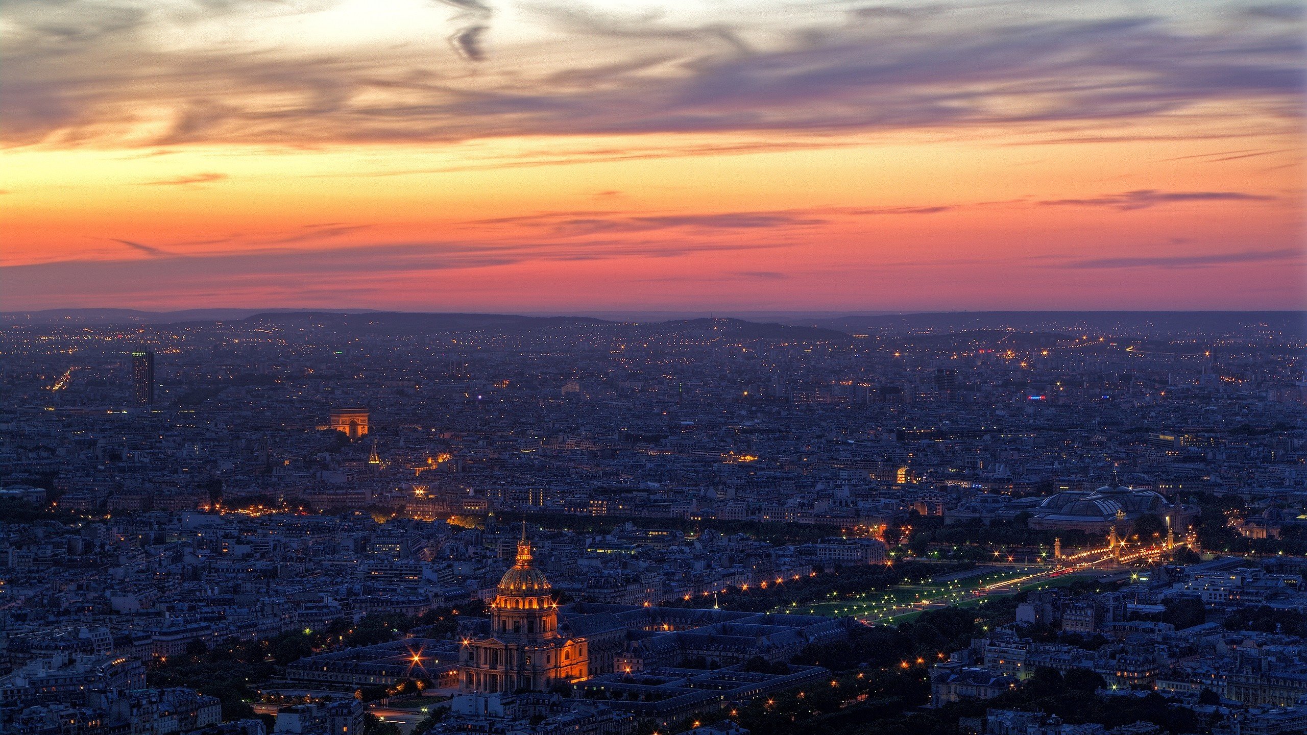 Обои облака, огни, вечер, париж, clouds, lights, the evening, paris разрешение 2560x1600 Загрузить