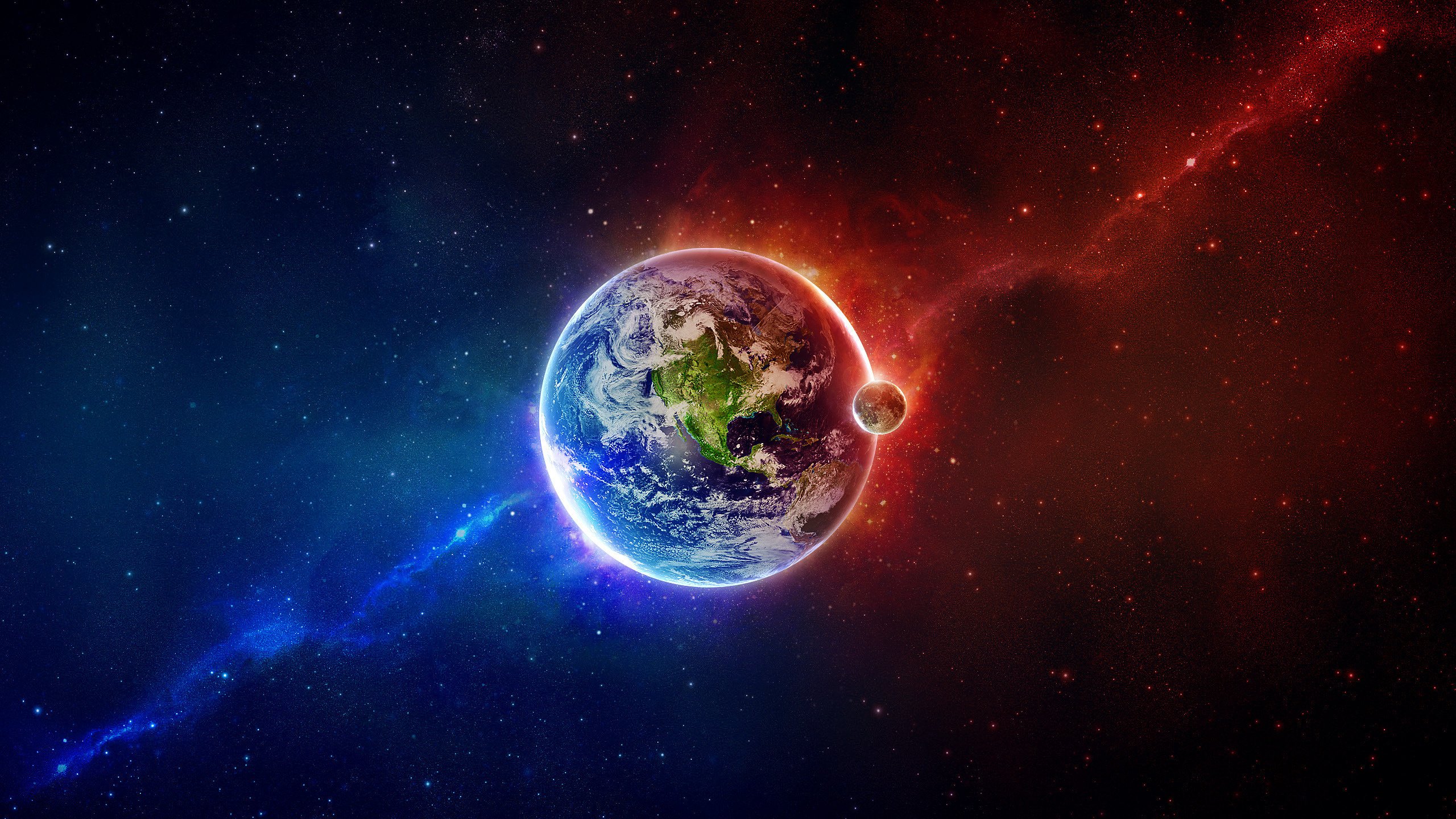 Скачать обои земля, космос, планета, earth, space разрешение 2560x1440  #15942