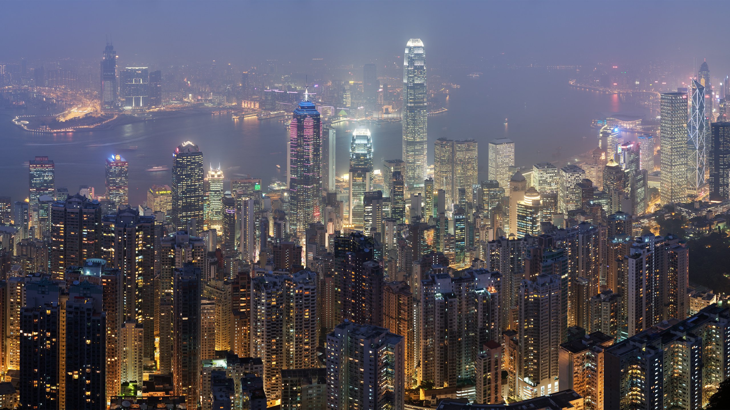 Обои небоскребы, гон-конг, skyscrapers, hong kong разрешение 4250x1844 Загрузить
