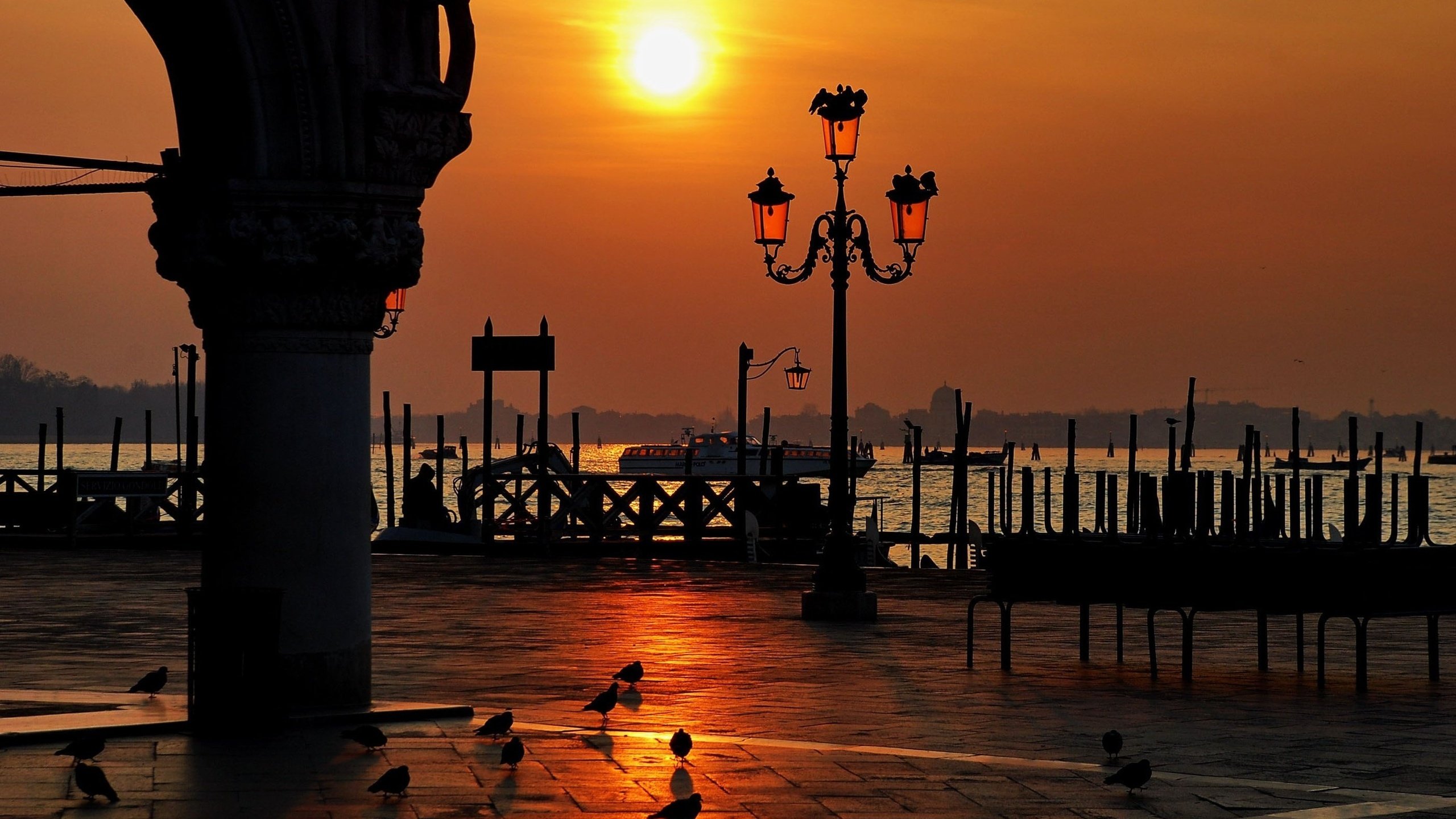 Обои вечер, закат, город, венеция, фонарь, the evening, sunset, the city, venice, lantern разрешение 2808x1850 Загрузить