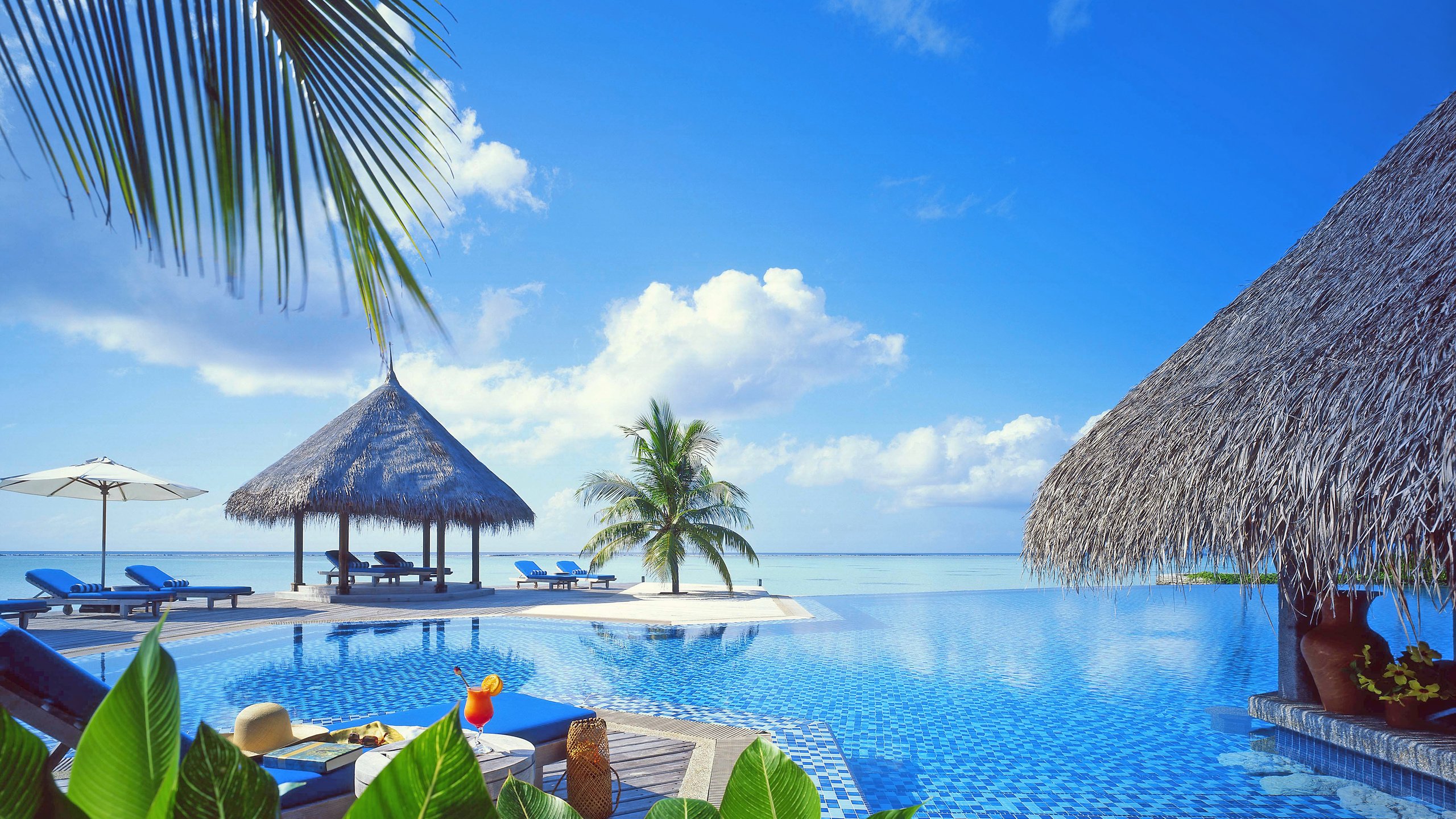 Обои море, пляж, бассейн, курорт, тропики, sea, beach, pool, resort, tropics разрешение 4775x3581 Загрузить