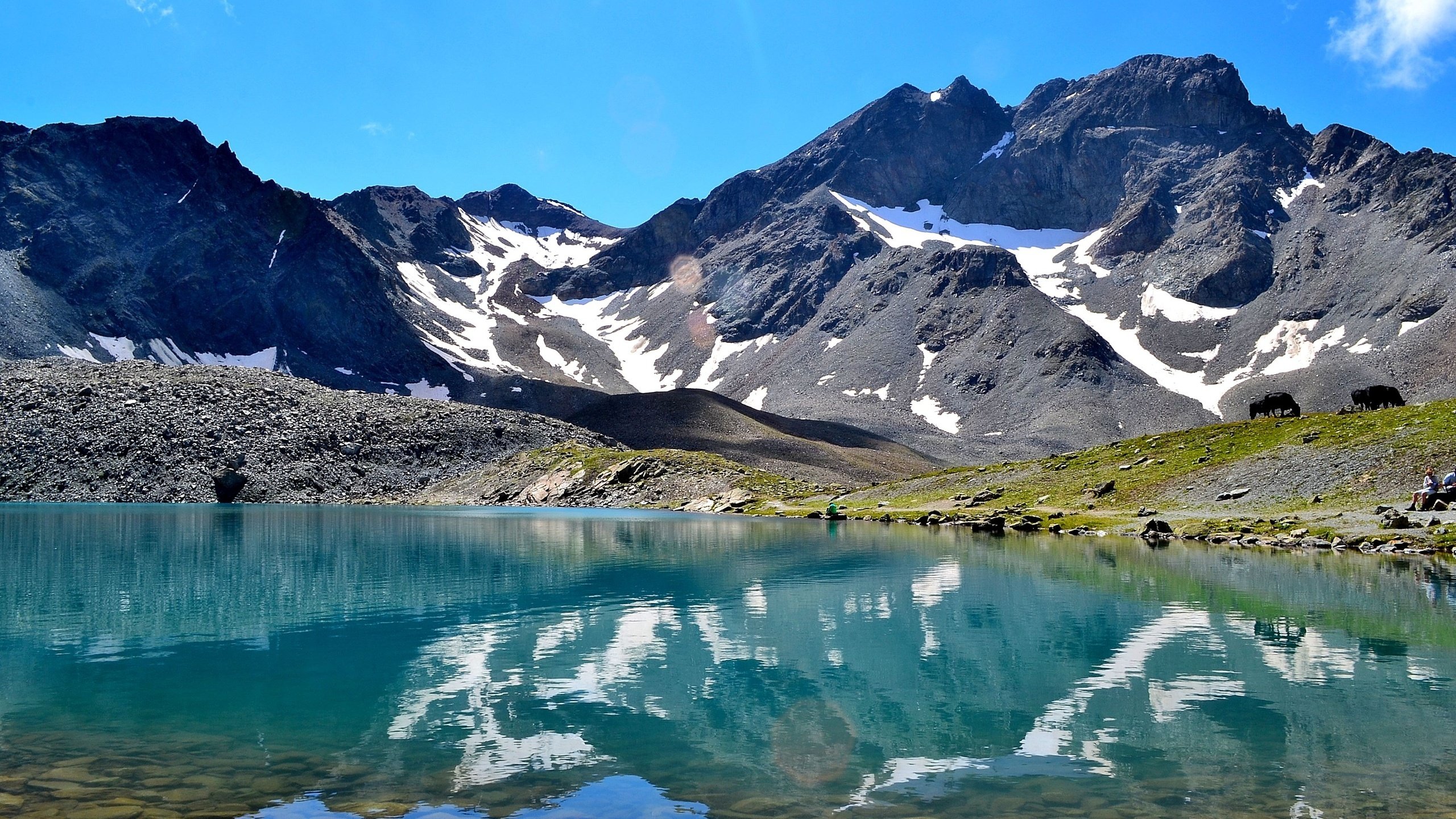 Обои озеро, горы, швейцария, долина, энгадин, lake, mountains, switzerland, valley, engadine разрешение 2560x1600 Загрузить