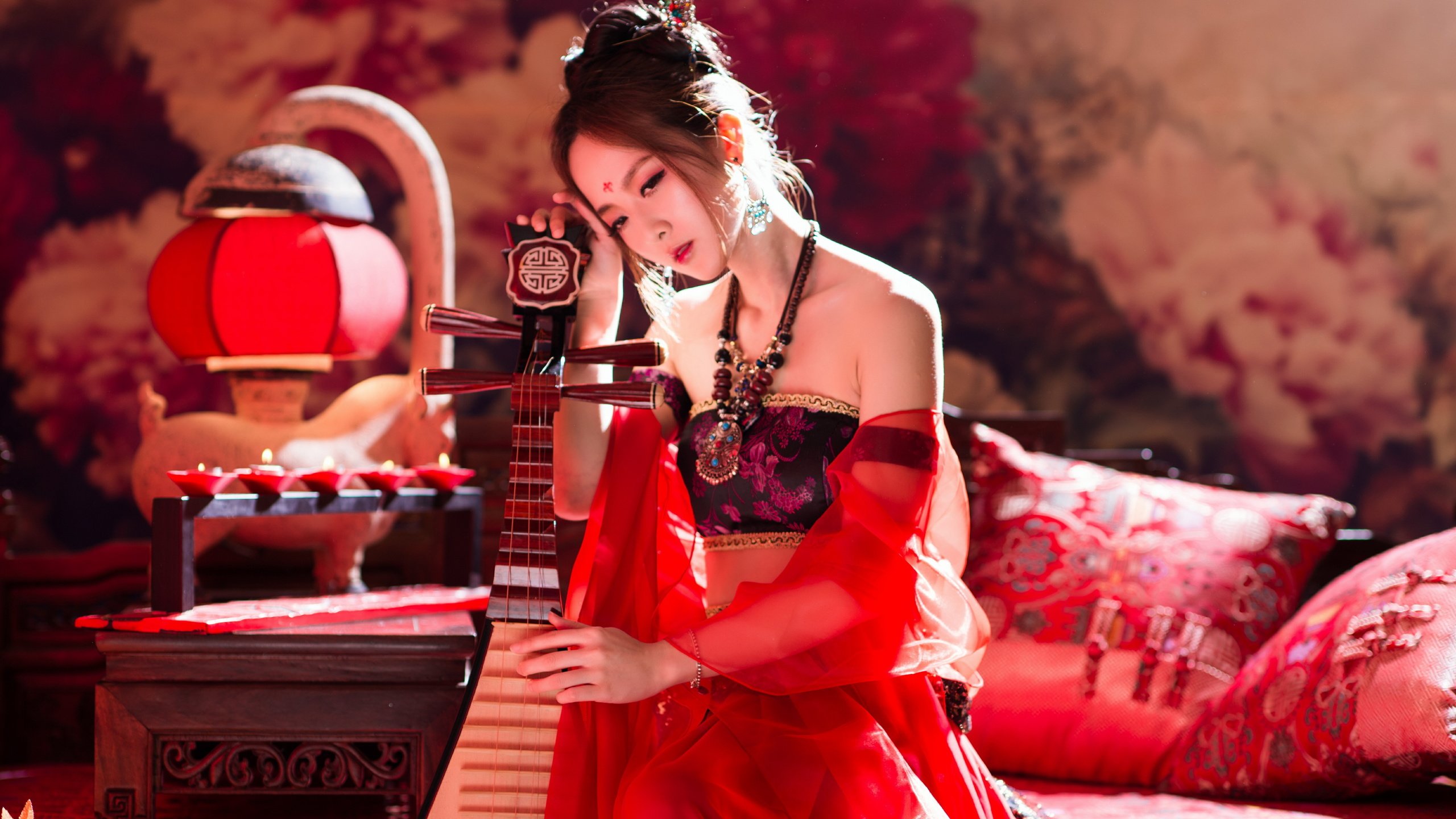 Обои девушка, музыка, инструмент, азиатка, girl, music, tool, asian разрешение 4924x3092 Загрузить