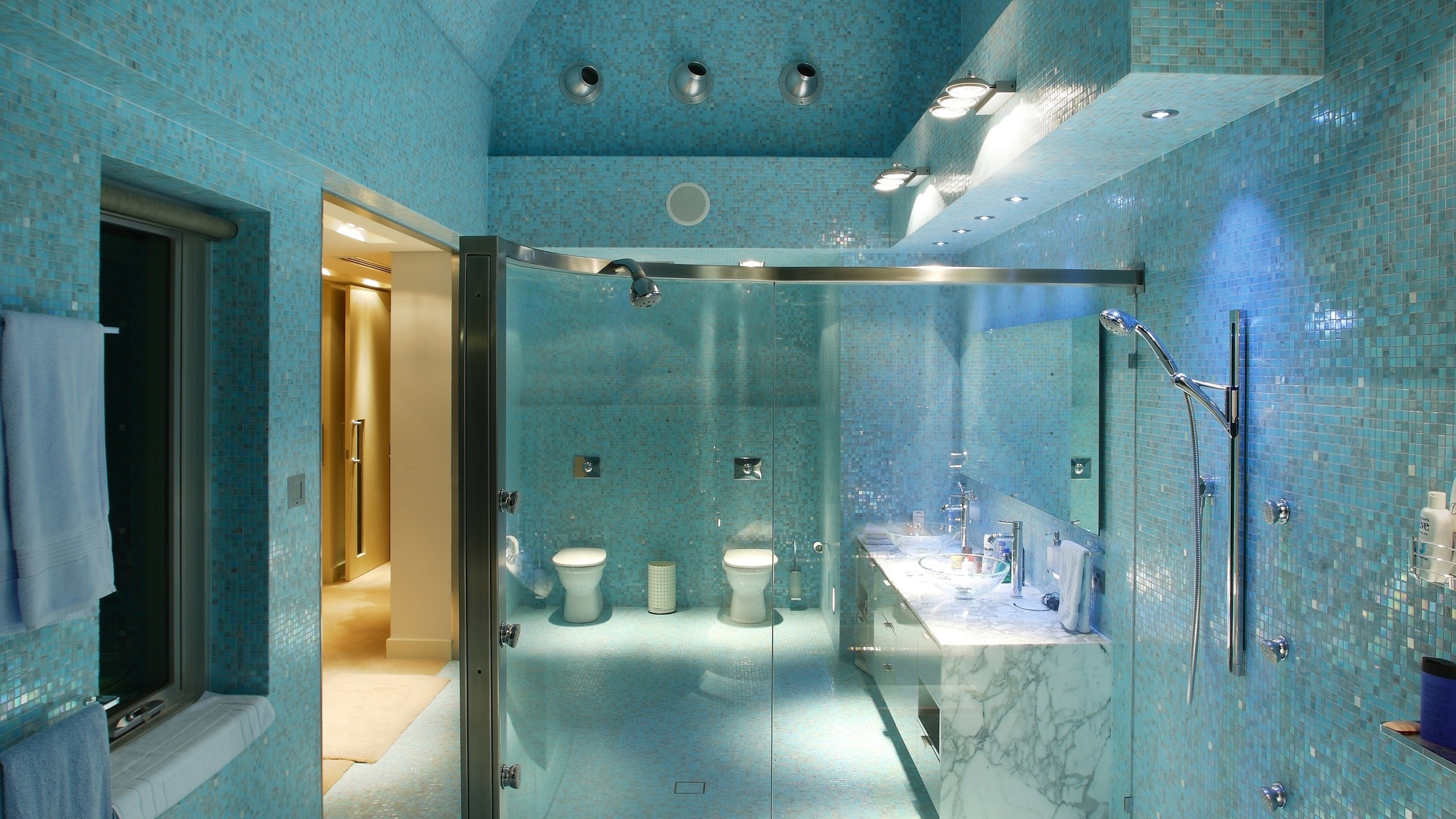 Обои стиль, интерьер, плитка, ванная, style, interior, tile, bathroom разрешение 2560x1600 Загрузить