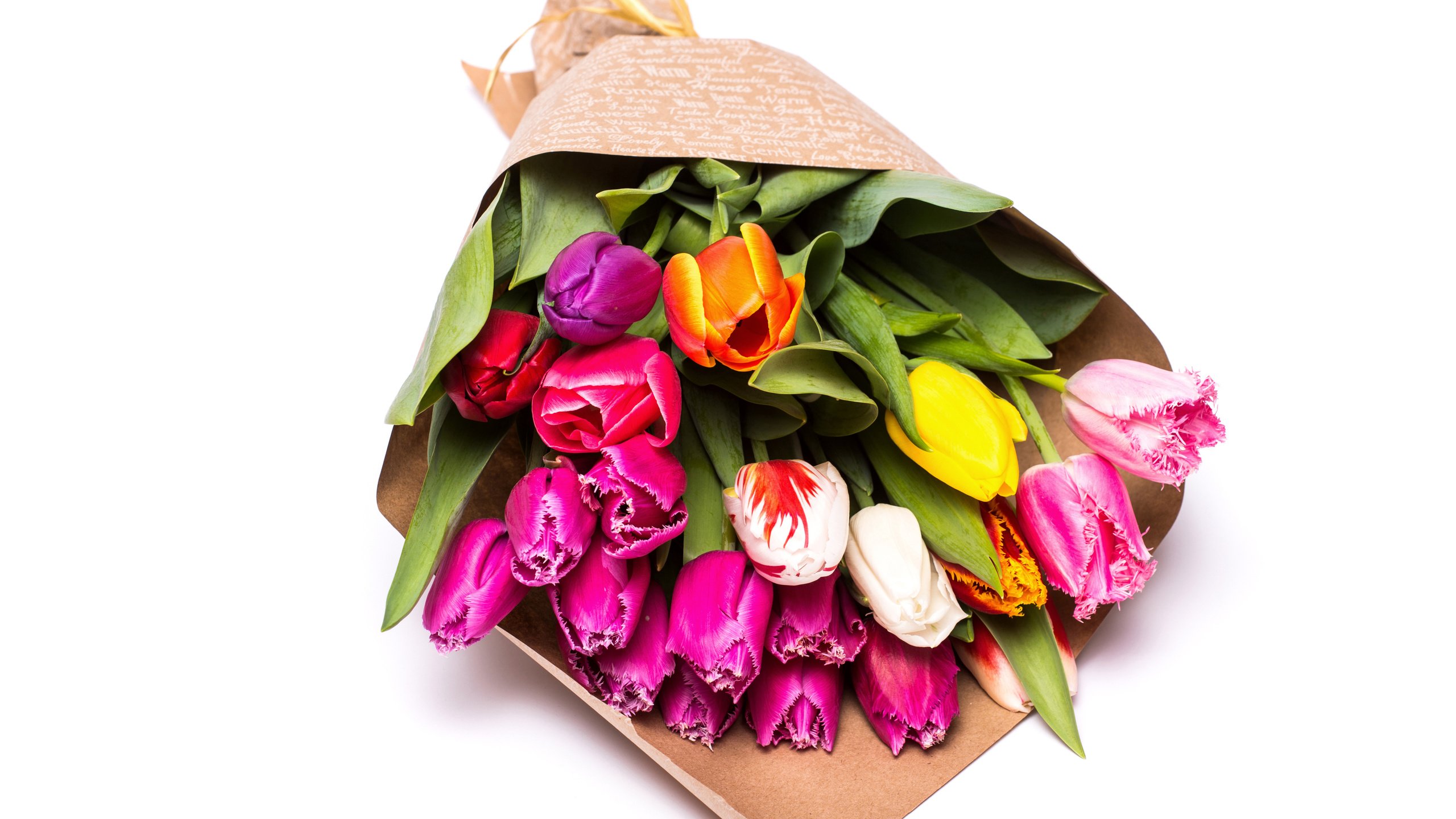Обои цветы, тюльпаны, розовые, желтые, тульпаны, букеты, flowers, tulips, pink, yellow, bouquets разрешение 5472x3648 Загрузить