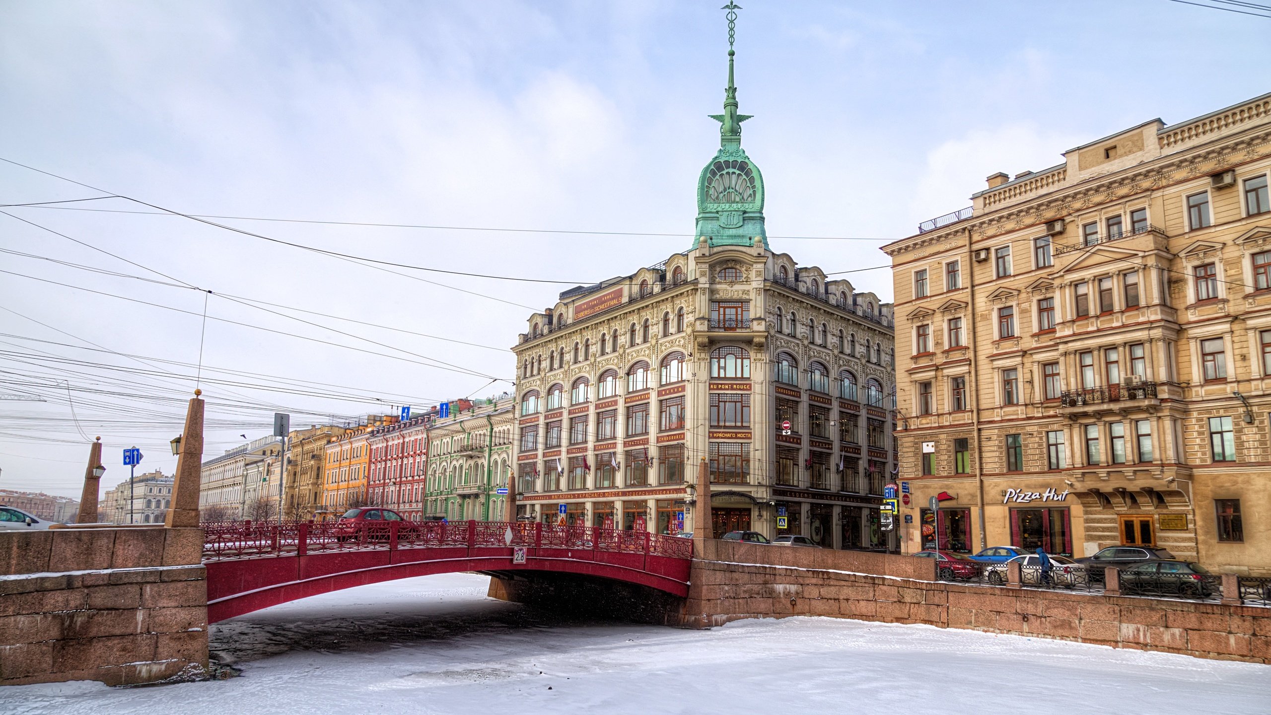 Обои небо, санкт-петербург, река, зима, мост, лёд, дома, россия, набережная, the sky, saint petersburg, river, winter, bridge, ice, home, russia, promenade разрешение 4200x2800 Загрузить