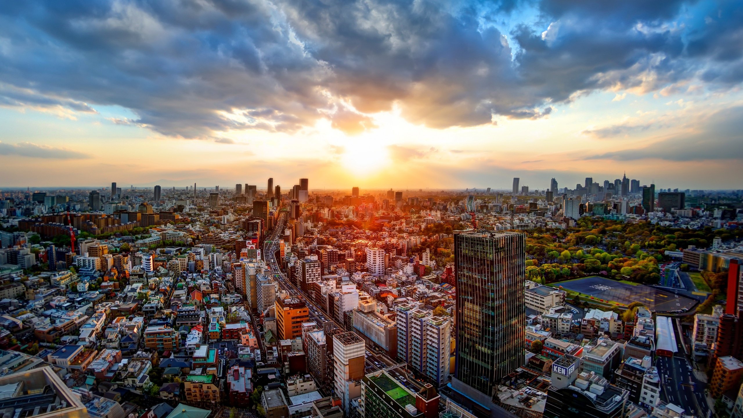 Обои дорога, закат, панорама, япония, здания, токио, road, sunset, panorama, japan, building, tokyo разрешение 5120x2880 Загрузить