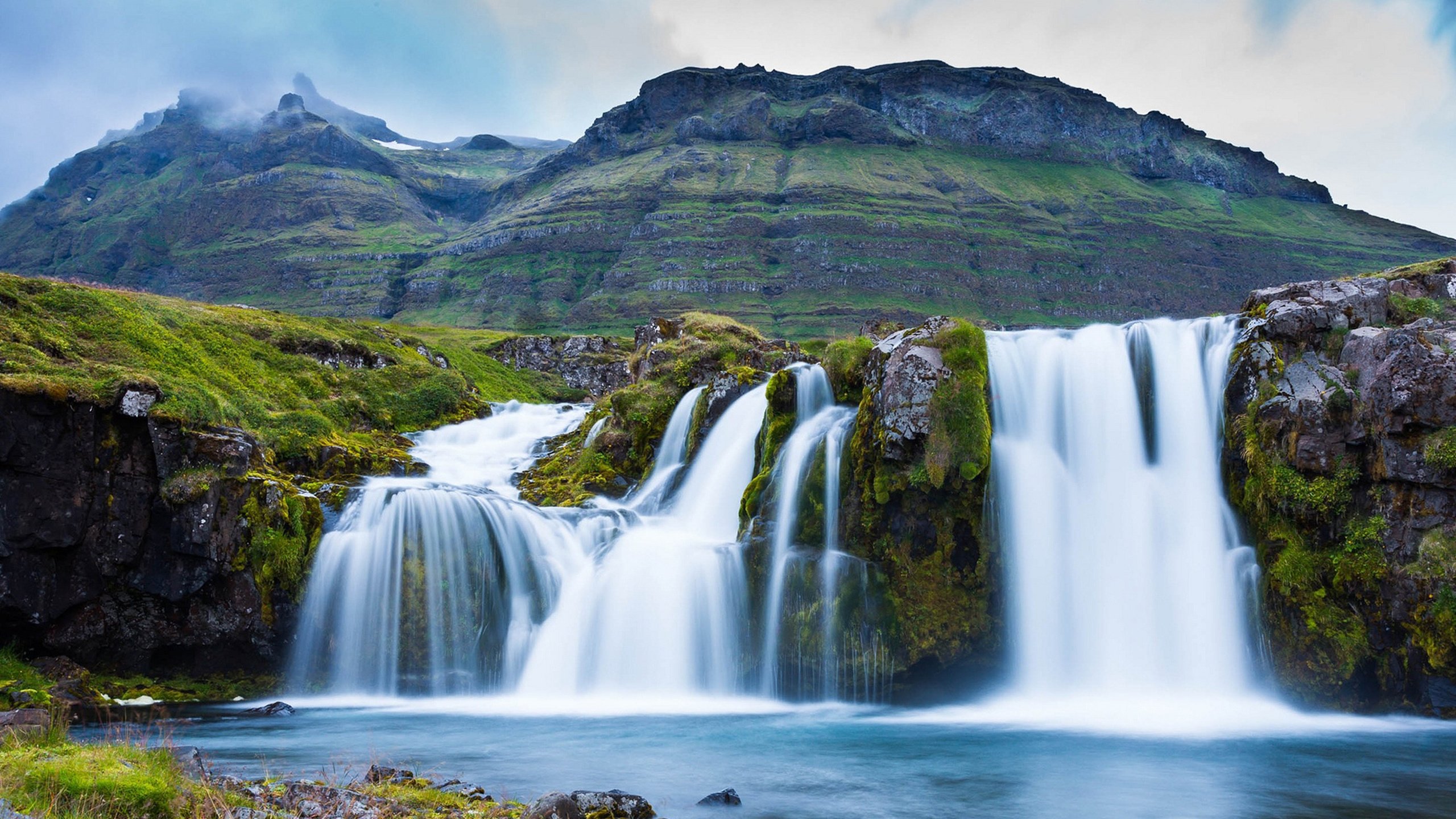 Обои горы, водопад, исландия, grundarfjordur, grjundarfьjordjur, kirkjufoss, грюндарфьёрдюр, mountains, waterfall, iceland разрешение 3840x2160 Загрузить