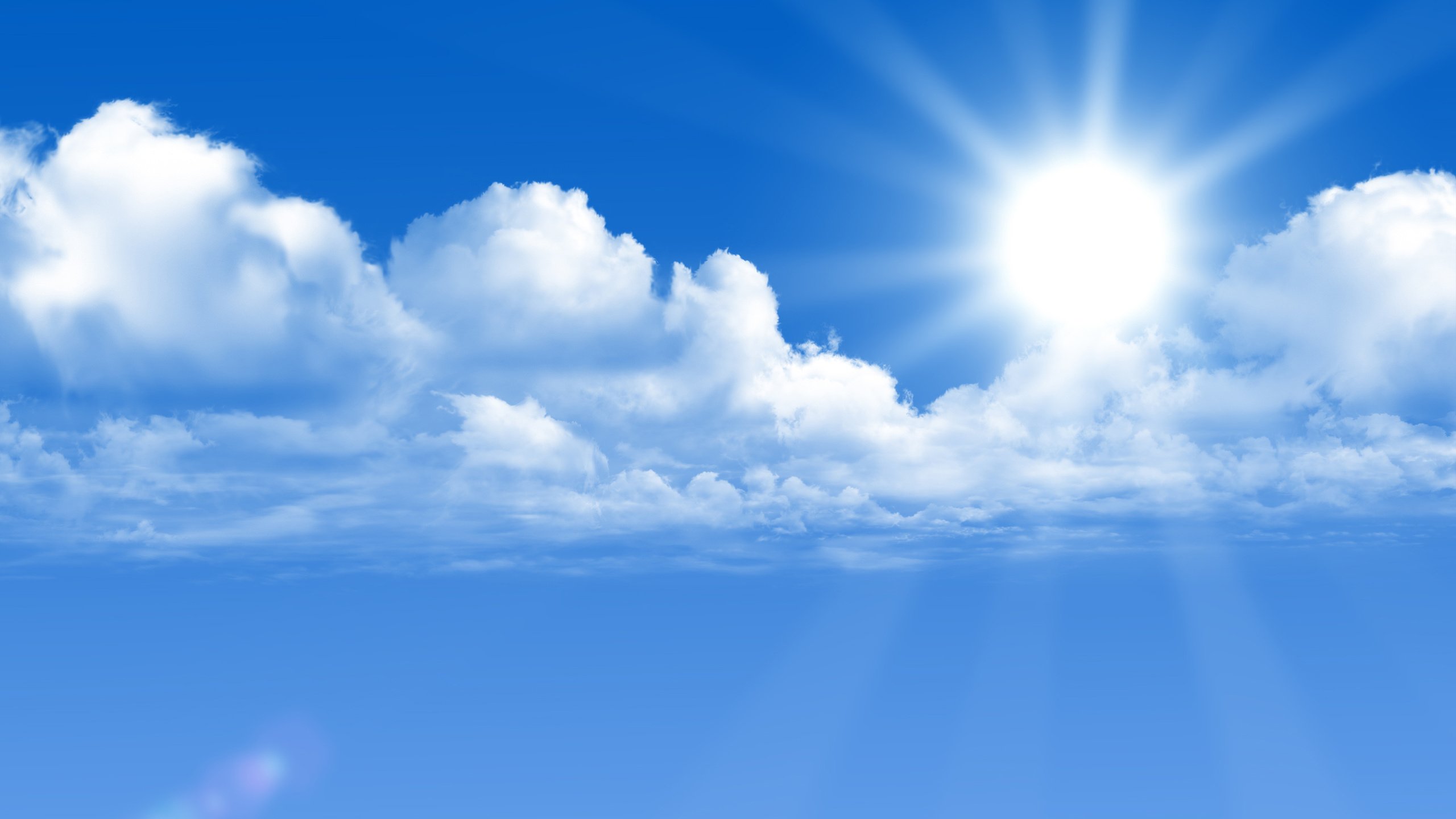 Обои небо, облака, солнце, природа, the sky, clouds, the sun, nature разрешение 2880x1800 Загрузить