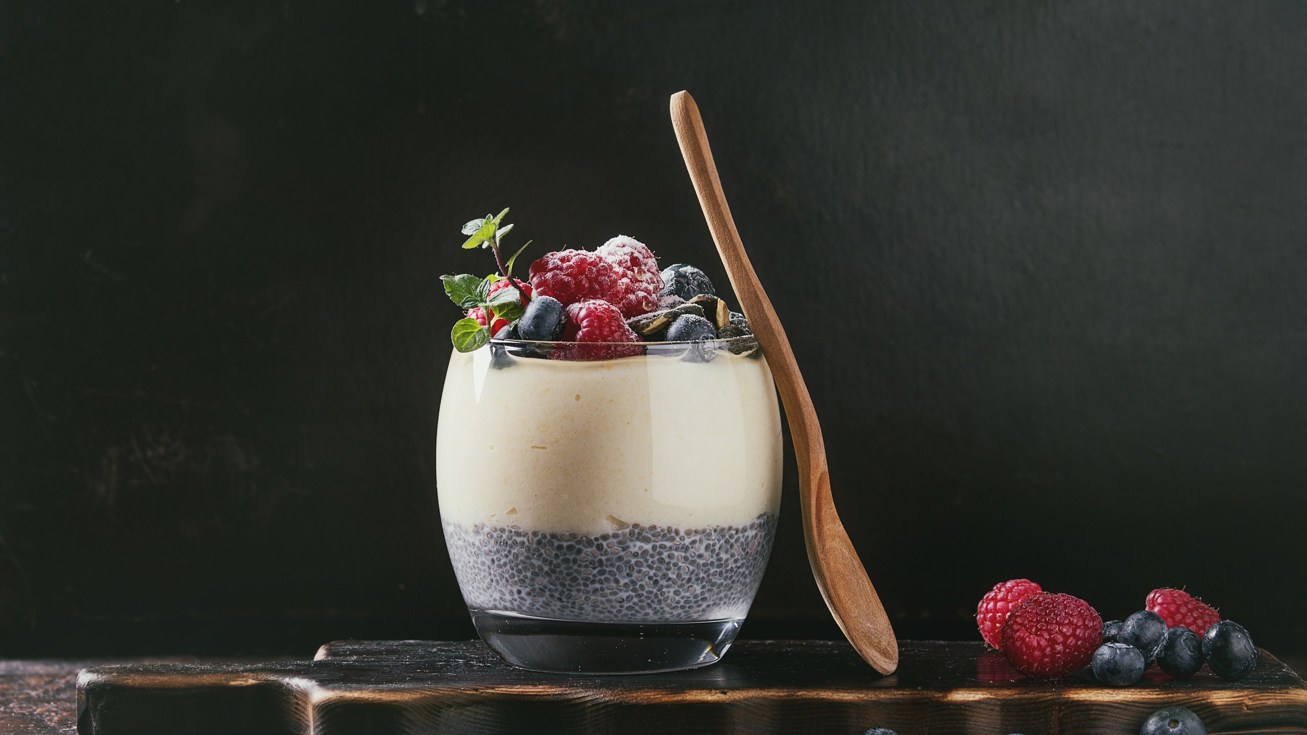 Обои мята, малина, ягоды, черника, завтрак, десерт, йогурт, mint, raspberry, berries, blueberries, breakfast, dessert, yogurt разрешение 5047x3365 Загрузить