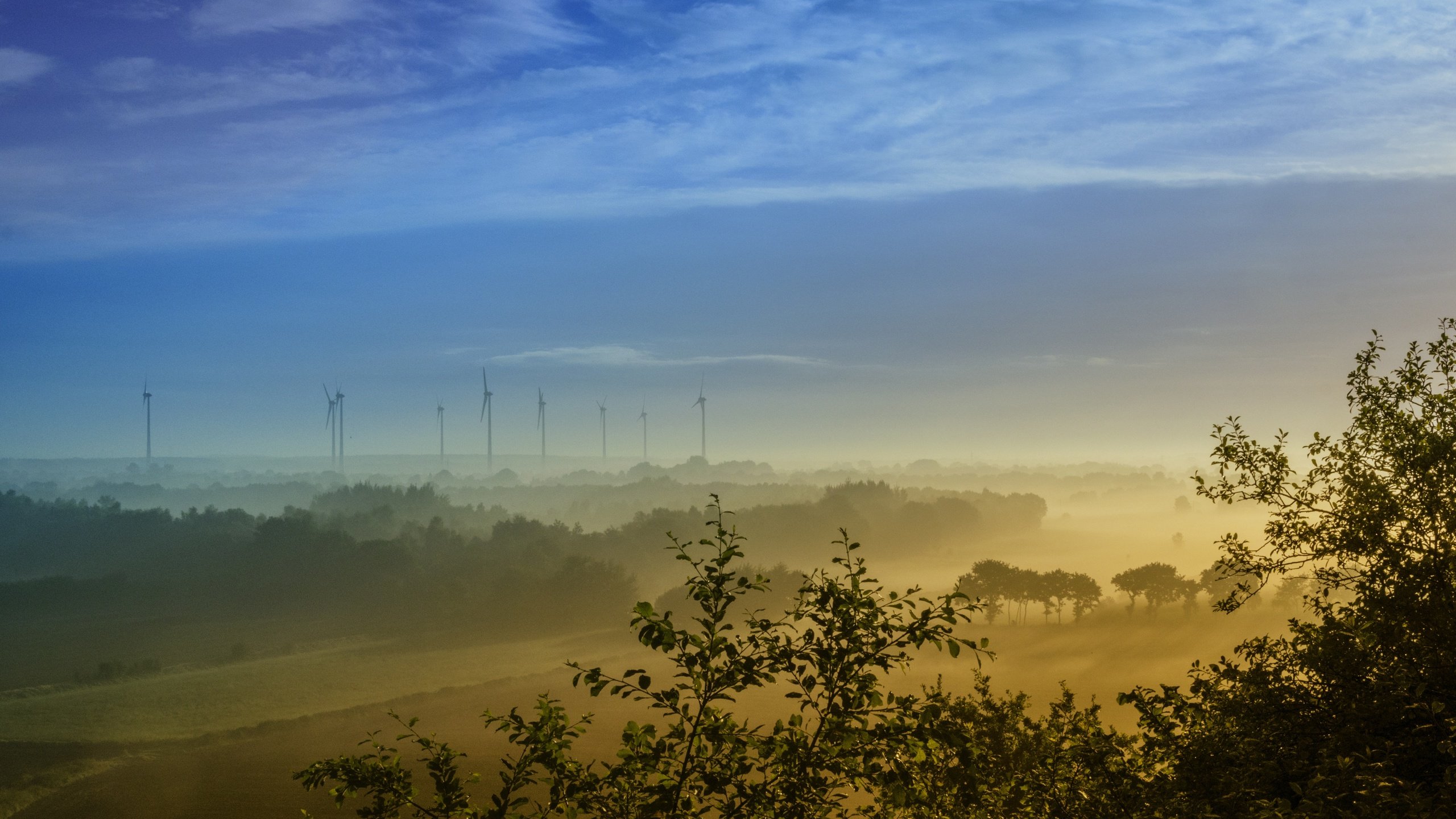 Обои небо, облака, природа, пейзаж, туман, рассвет, the sky, clouds, nature, landscape, fog, dawn разрешение 5246x2951 Загрузить