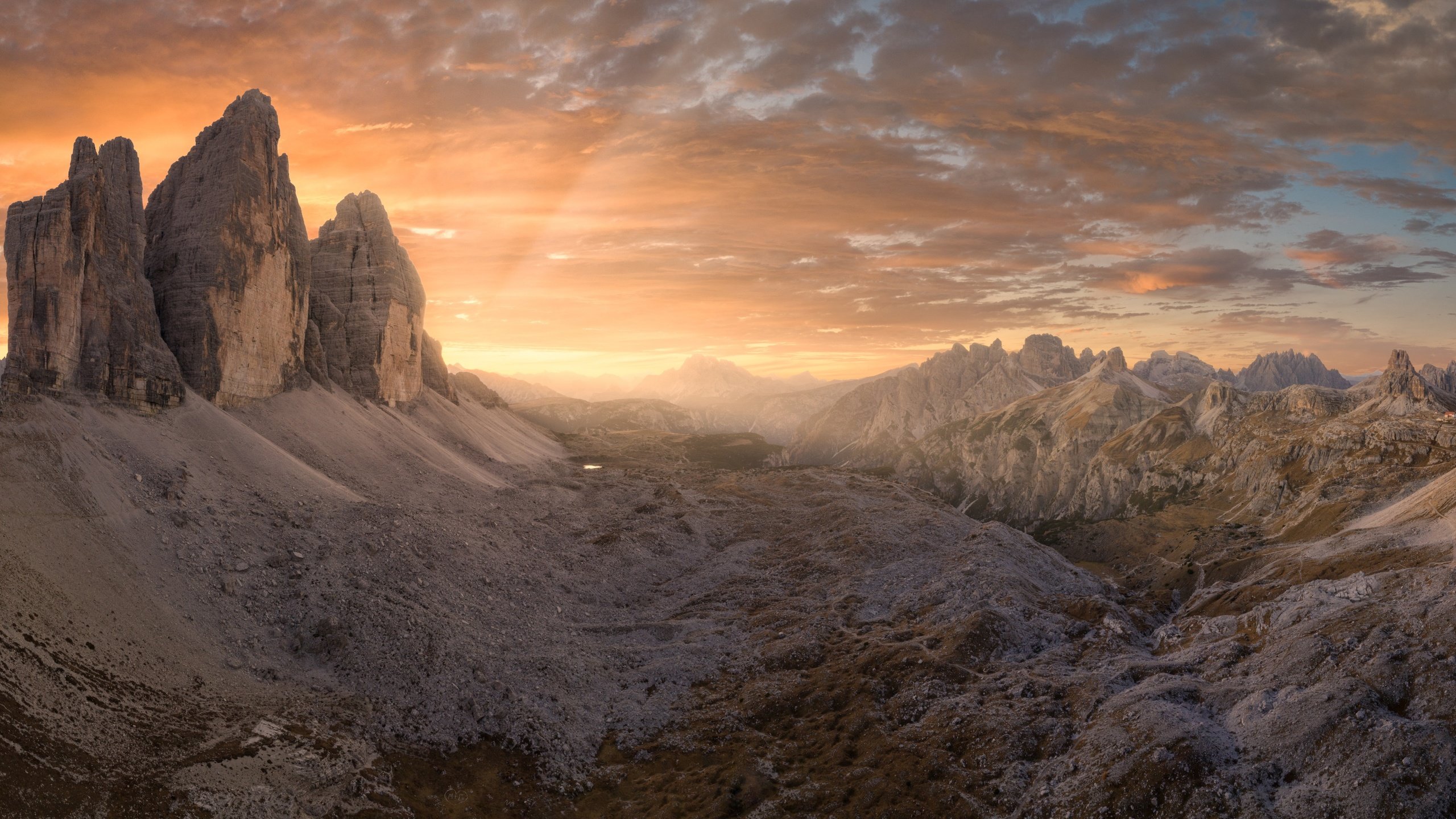 Обои горы, панорама, доломиты, mountains, panorama, the dolomites разрешение 4466x2239 Загрузить