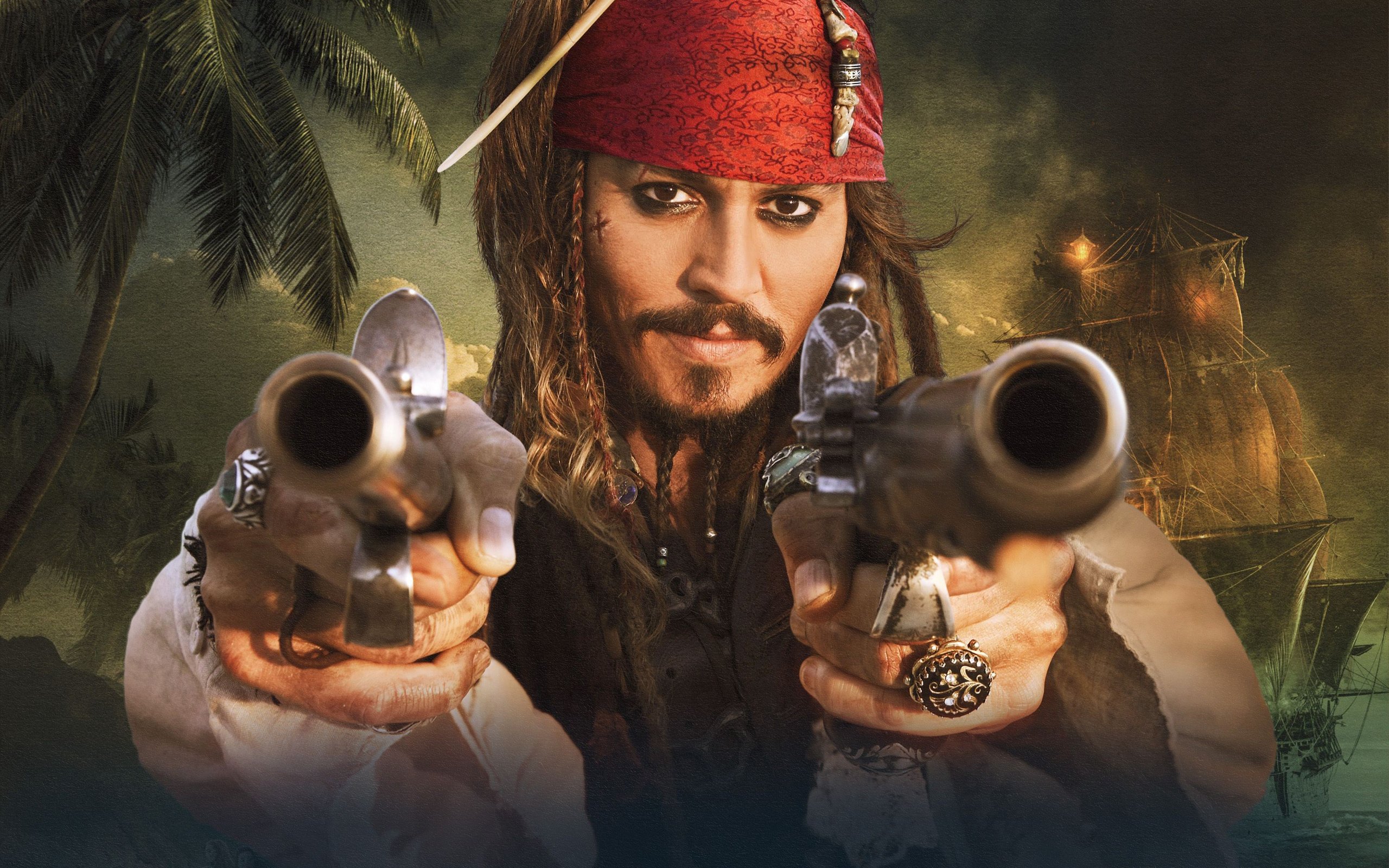 Обои джонни депп, пираты карибского моря, джек воробей, johnny depp, pirates of the caribbean, jack sparrow разрешение 3000x2054 Загрузить