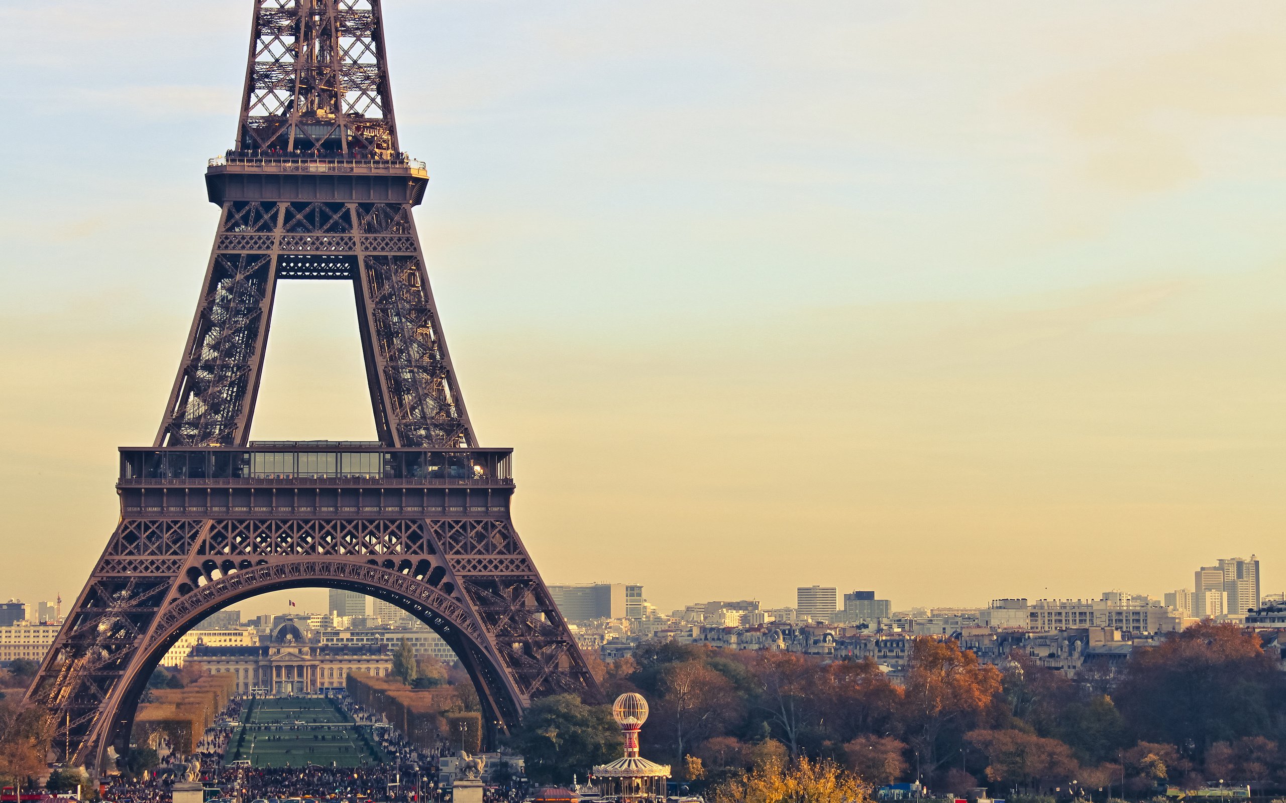 Обои небо, город, париж, эйфелева башня, the sky, the city, paris, eiffel tower разрешение 2880x1800 Загрузить