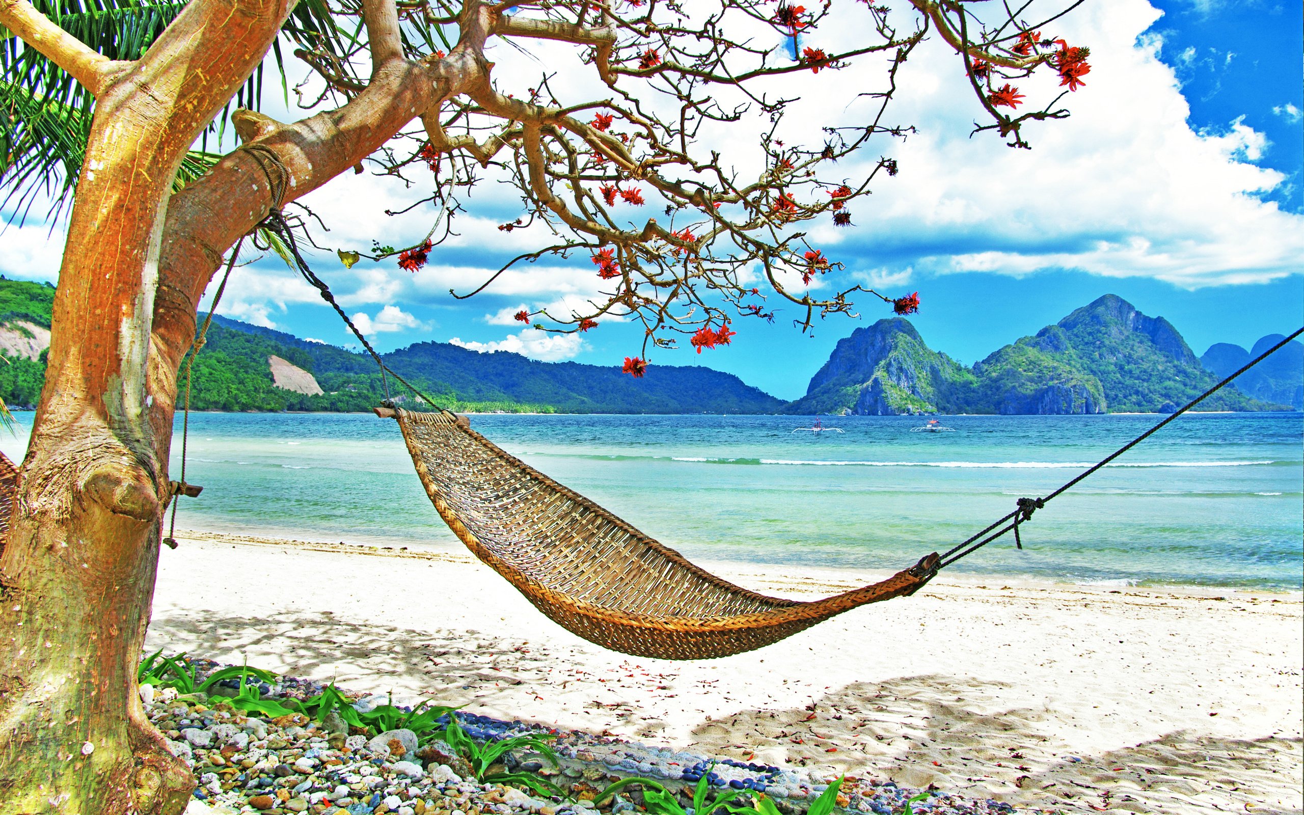 Обои море, пляж, гамак, тропики, sea, beach, hammock, tropics разрешение 9344x6208 Загрузить