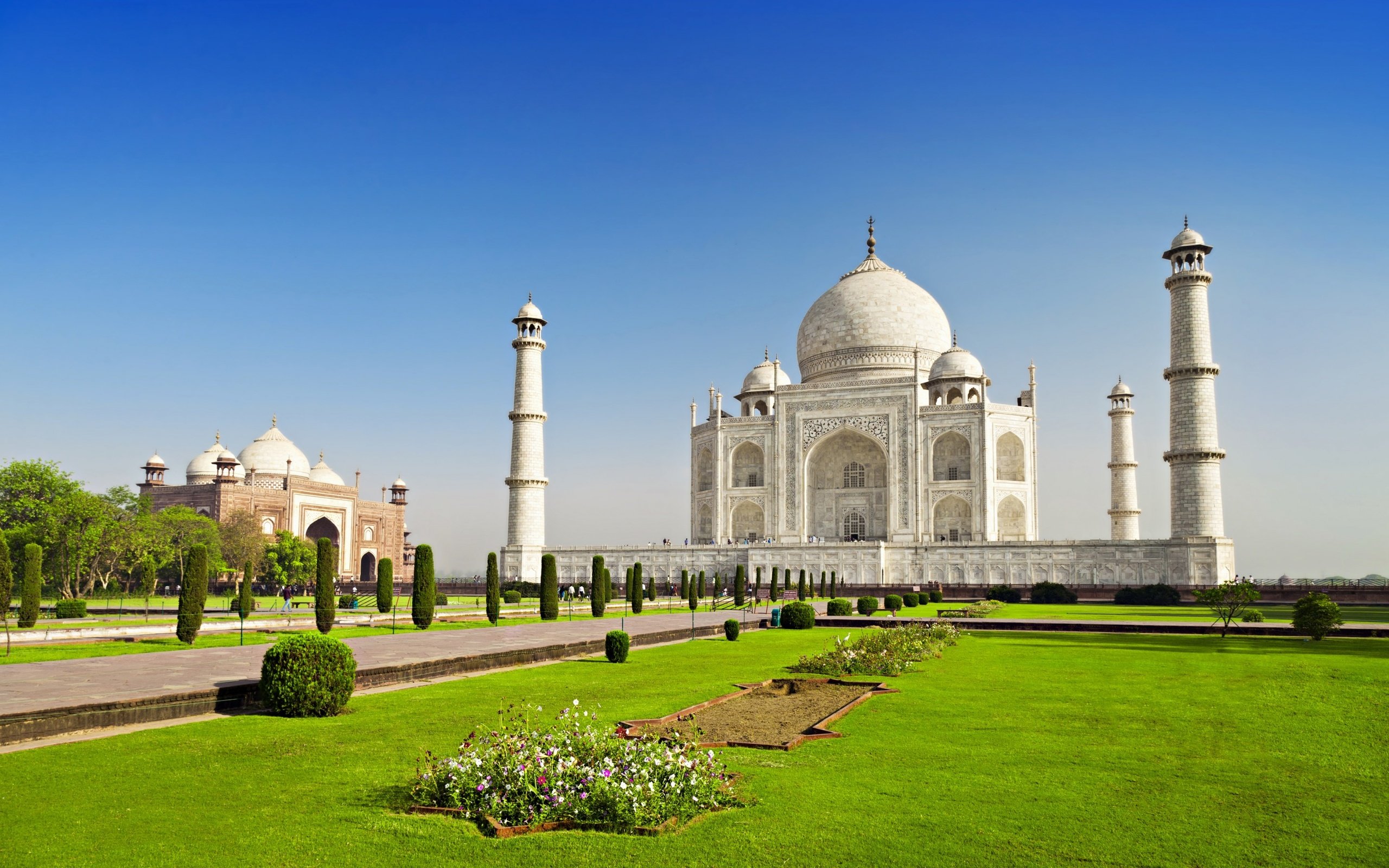 Обои архитектура, индия, тадж-махал, мавзолей-мечеть, агра, architecture, india, taj mahal, the mausoleum-mosque, agra разрешение 2880x1800 Загрузить