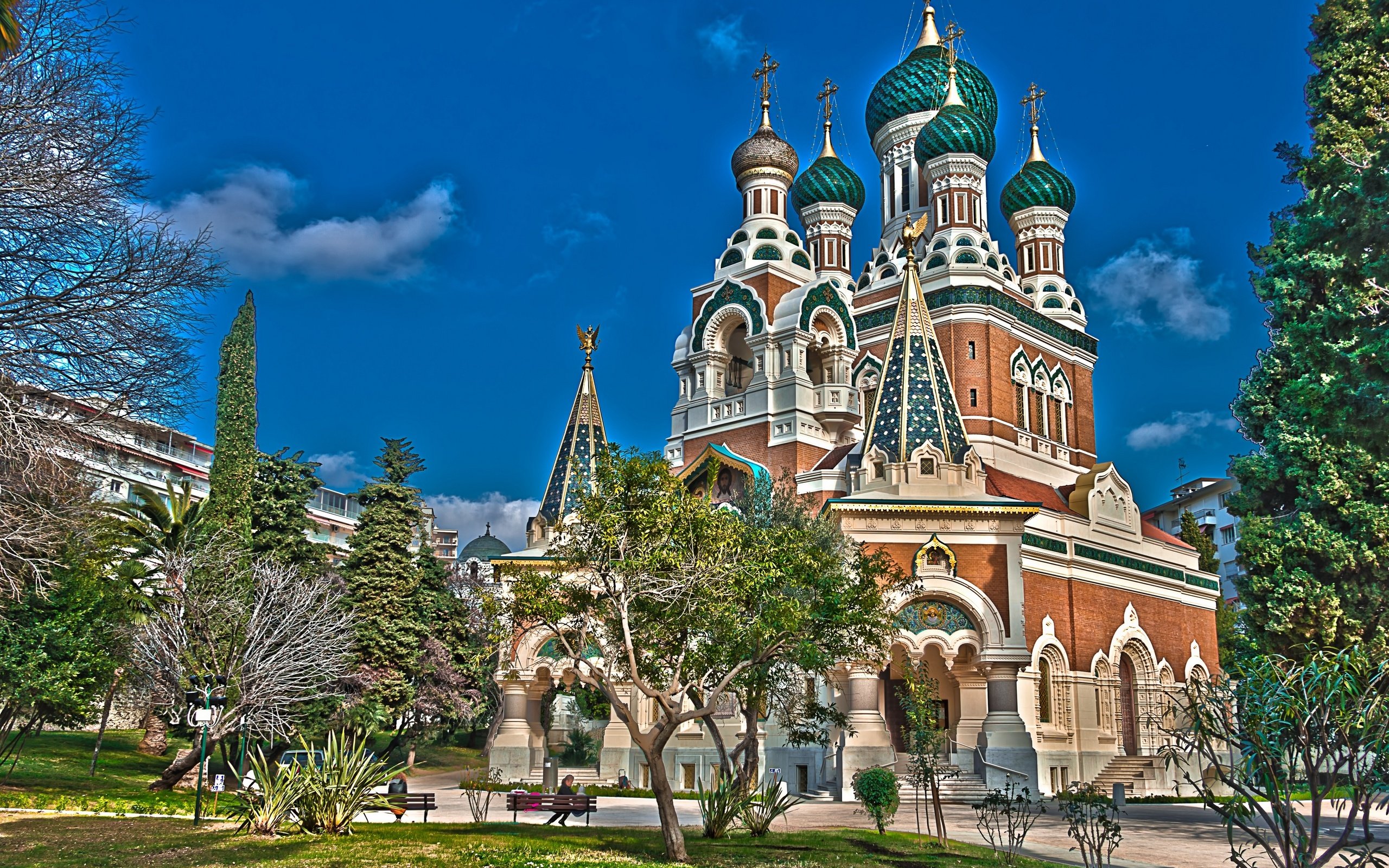 Обои храм, франция, франци, ницца, saint nicholas orthodox cathedral, собор святителя николая чудотворца, николаевский собор, temple, france, nice, the cathedral of st. nicholas the wonderworker, nicholas cathedral разрешение 3600x2317 Загрузить