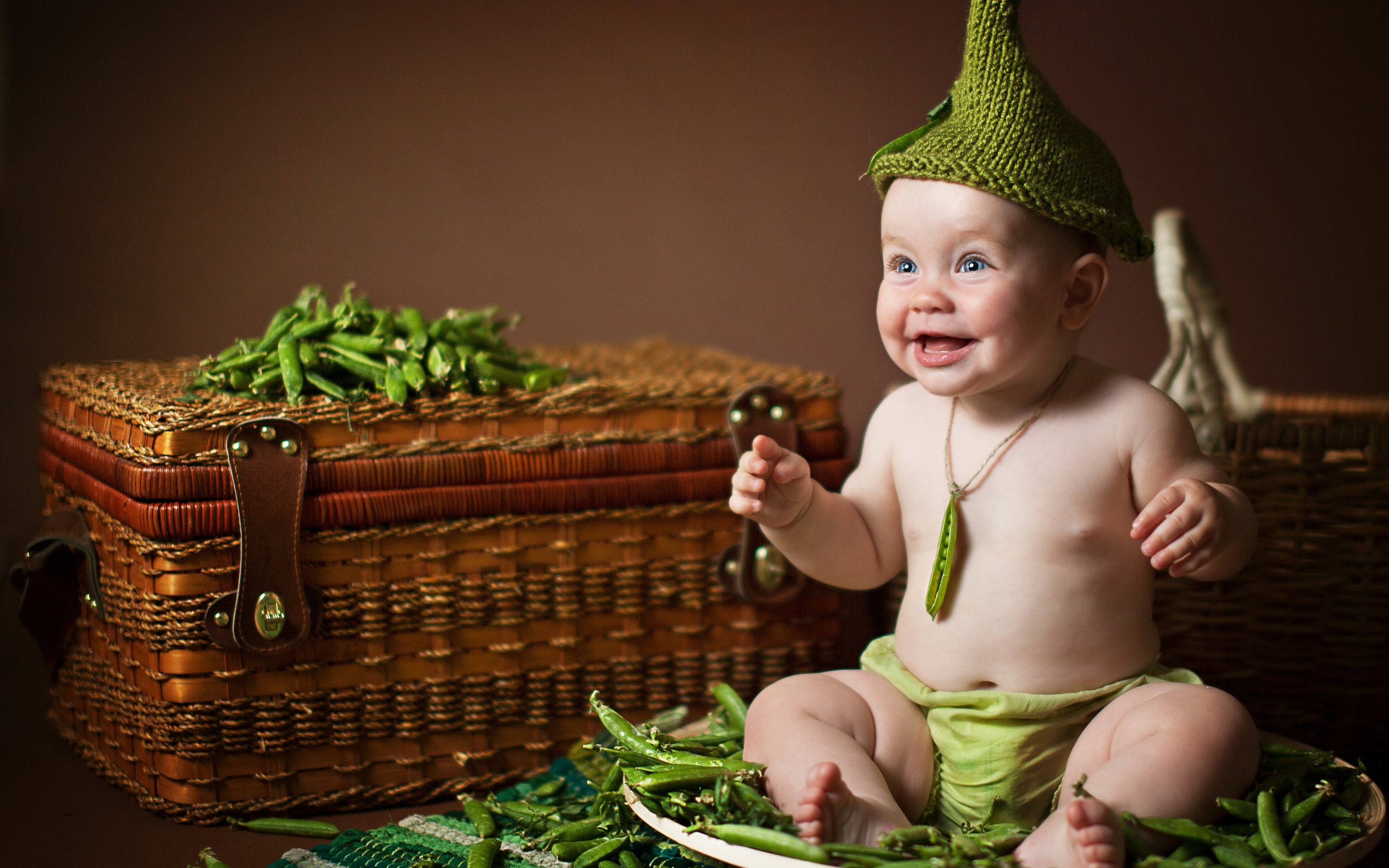 Обои ребенок, малыш, горох, блюдо, стручки, короб, колпачок, child, baby, peas, dish, pods, box, cap разрешение 4224x3030 Загрузить