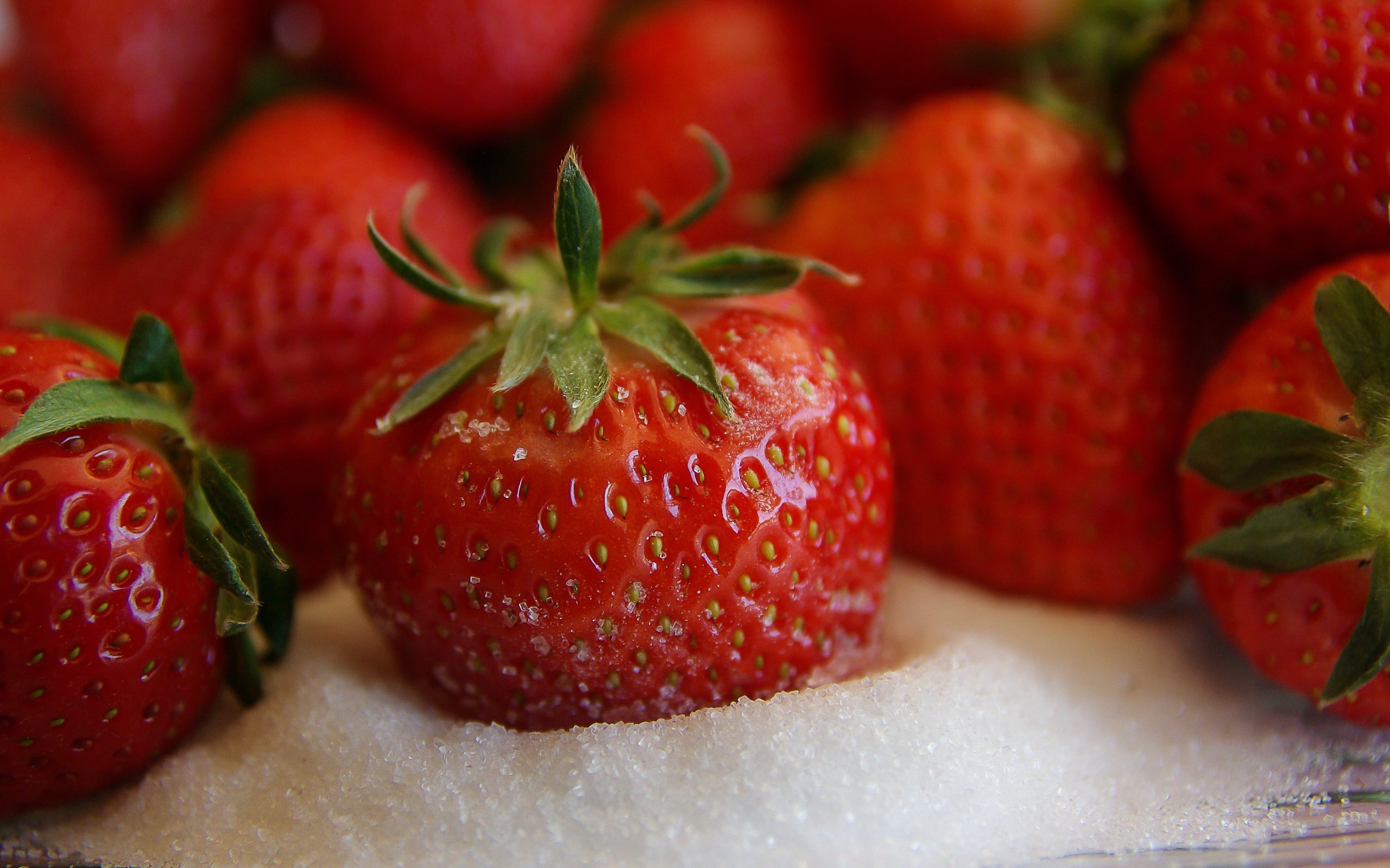 Обои клубника, ягоды, сахар, strawberry, berries, sugar разрешение 3690x2592 Загрузить