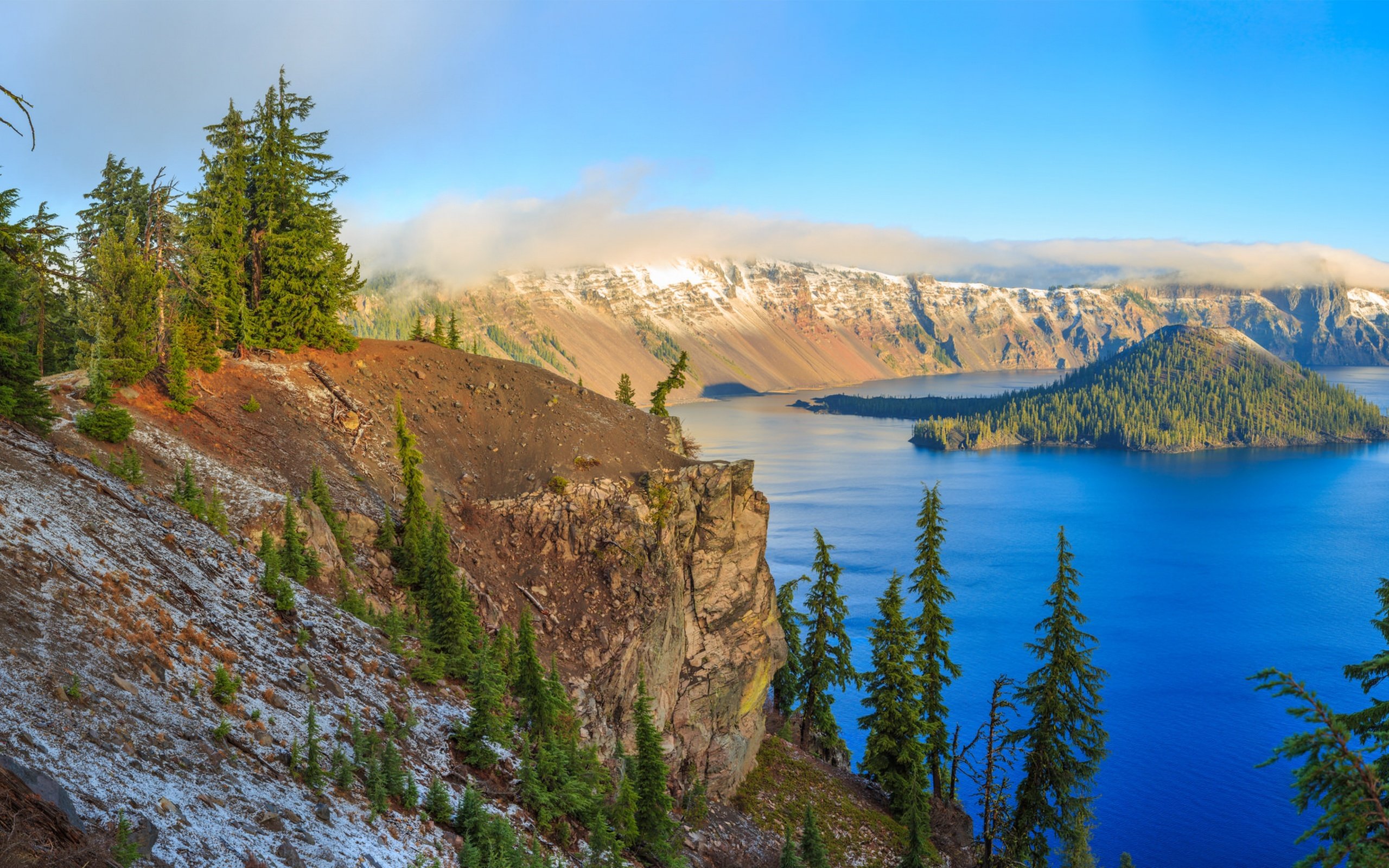 Обои озеро, скалы, природа, кратер, lake, rocks, nature, crater разрешение 3840x2160 Загрузить