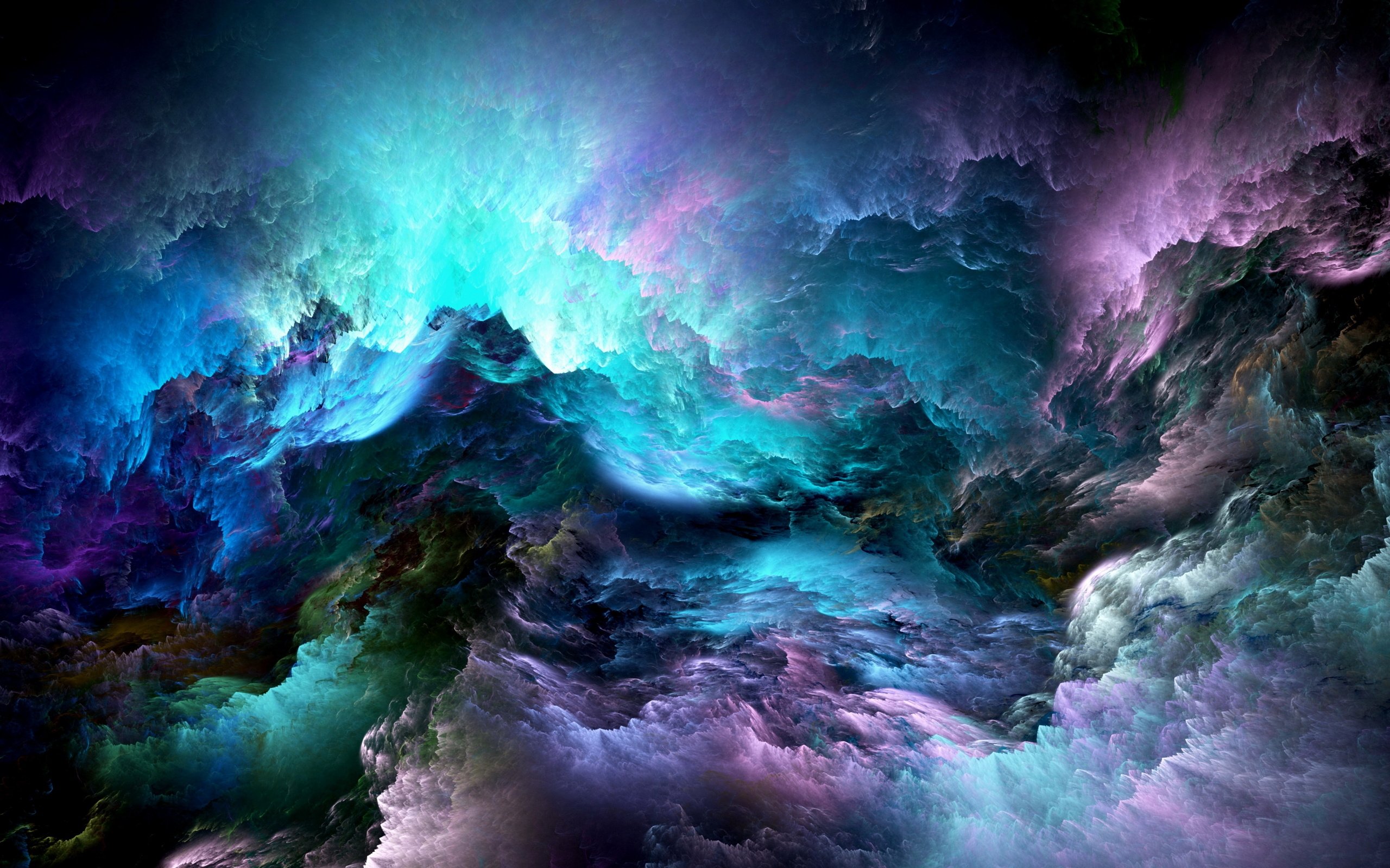 Обои облака, космос, абстракция, графика, туманность, красочные, 3д, clouds, space, abstraction, graphics, nebula, colorful, 3d разрешение 6000x4000 Загрузить