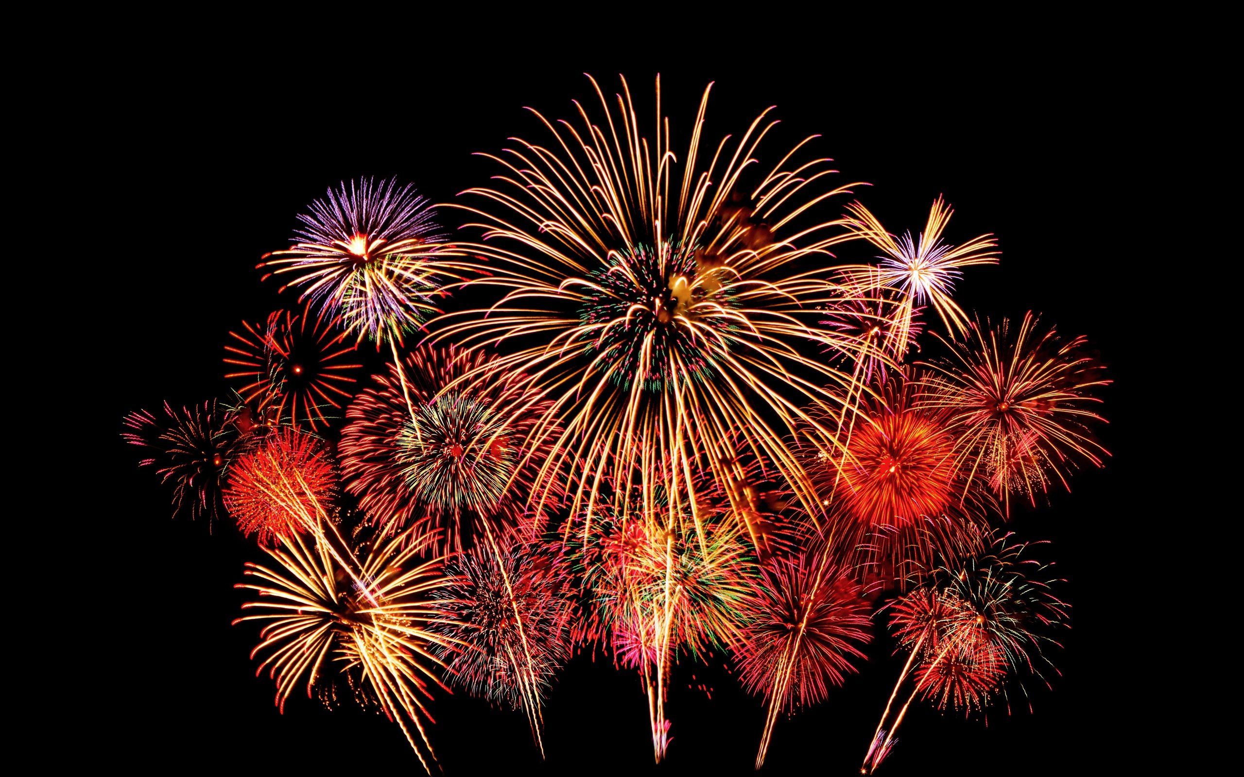 Обои огни, салют, праздник, фейерверк, lights, salute, holiday, fireworks разрешение 5520x3680 Загрузить