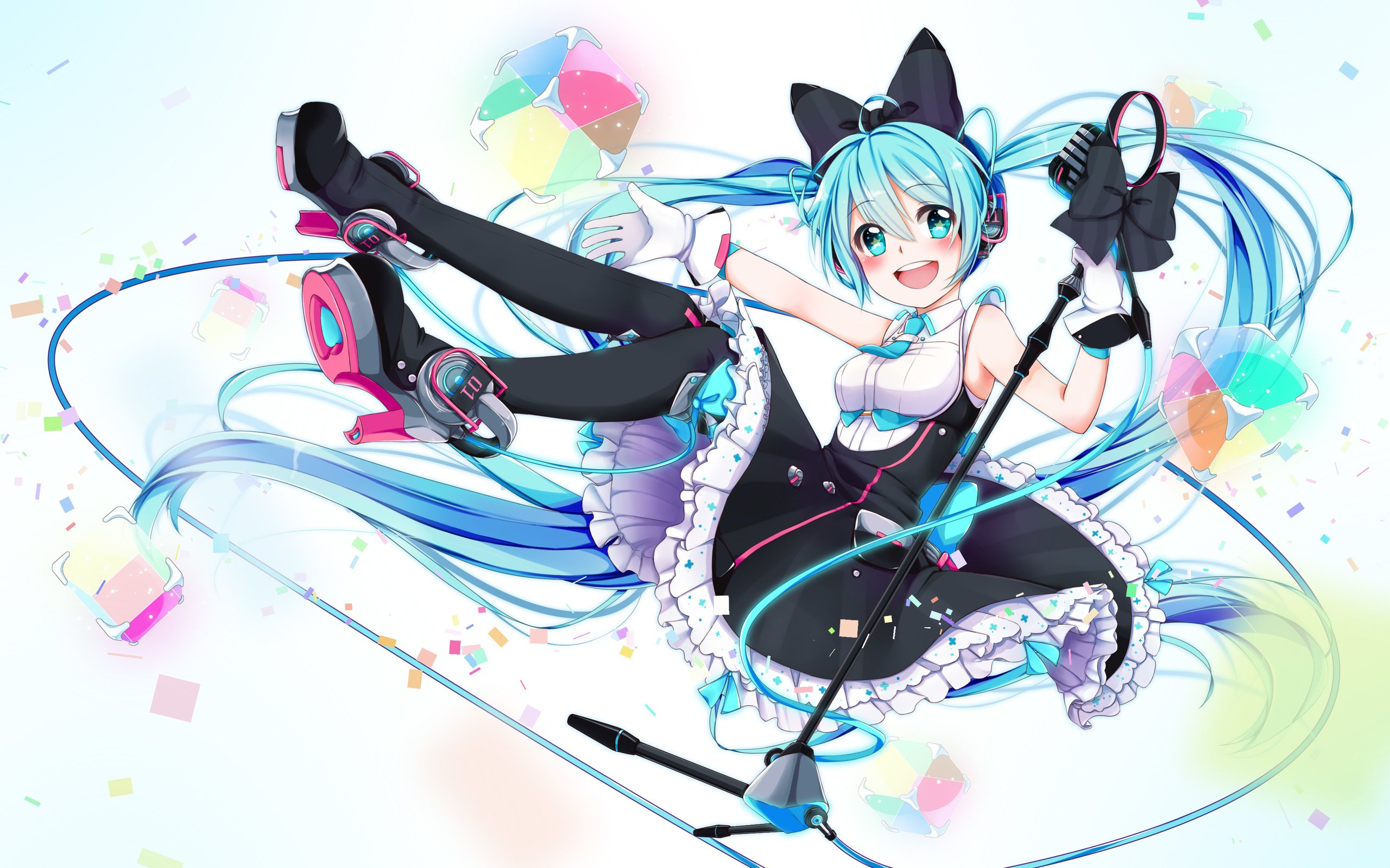 Обои вокалоид, ленточка, в платье, мику хацунэ, wizard, big smile, vocaloid, ribbon, dress, hatsune miku разрешение 3333x2178 Загрузить