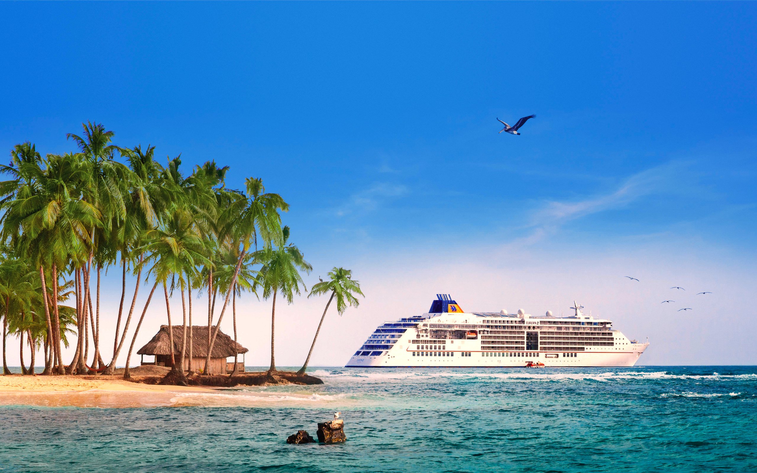 Обои море, пляж, остров, тропики, лайнер, 15, sea, beach, island, tropics, liner разрешение 5837x3491 Загрузить