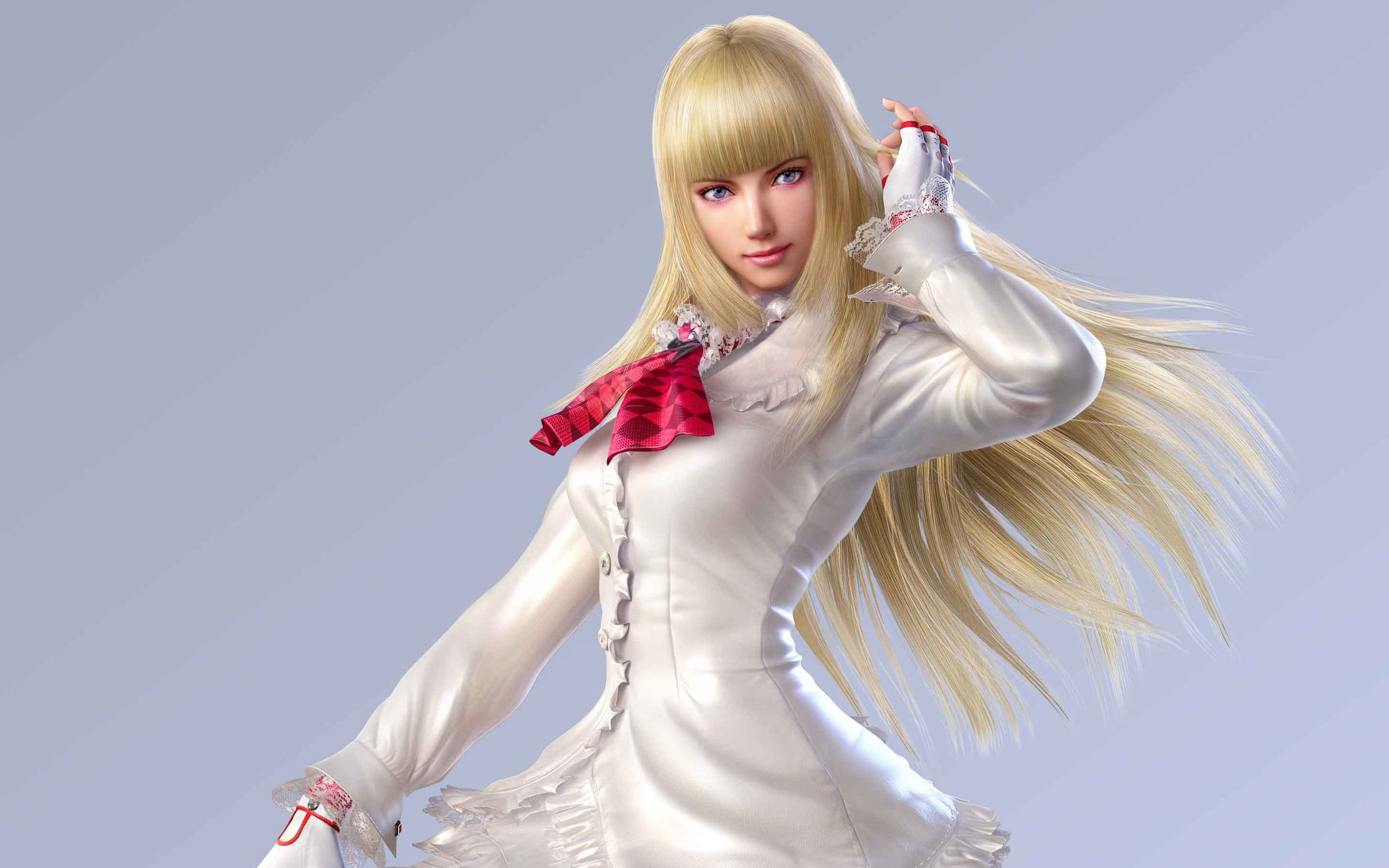 Обои девушка, блондинка, взгляд, волосы, лицо, lili tekken, girl, blonde, look, hair, face разрешение 3225x1814 Загрузить