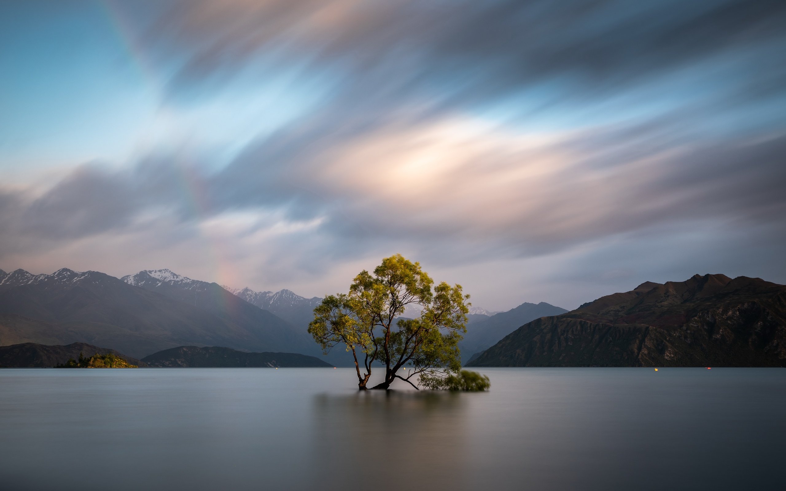 Обои облака, деревья, вода, горы, природа, новая зеландия, отаго, уанака, clouds, trees, water, mountains, nature, new zealand, otago, wanaka разрешение 6274x4183 Загрузить